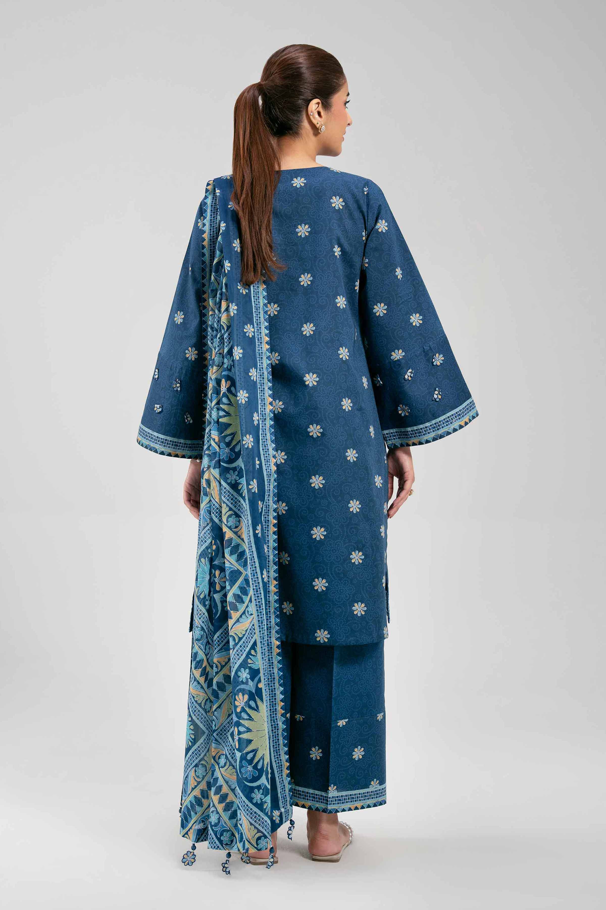 3 Piece - Printed Embroidered Suit - 42601169