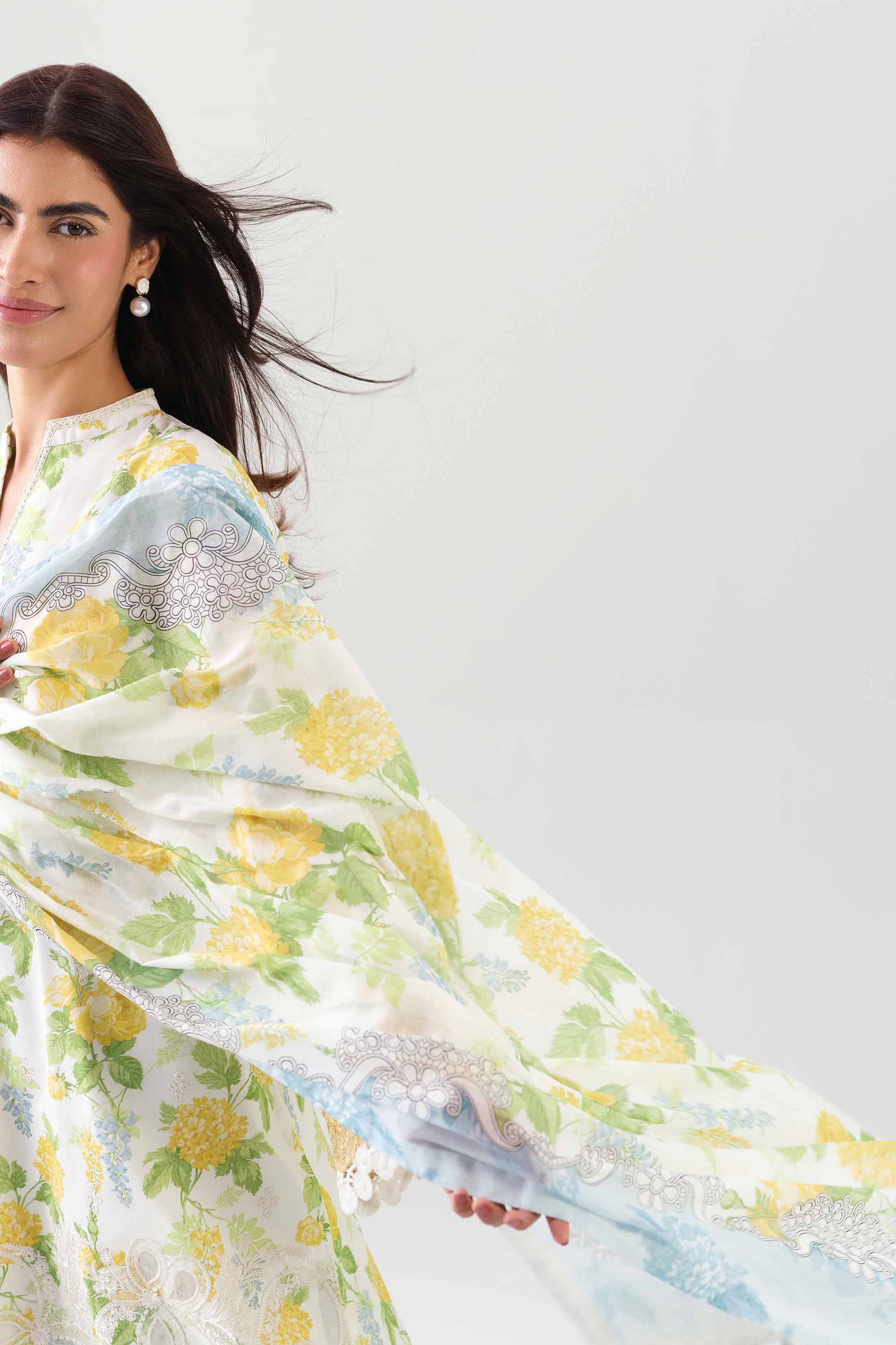 3 Piece - Digital Printed Embroidered Suit - 42601193