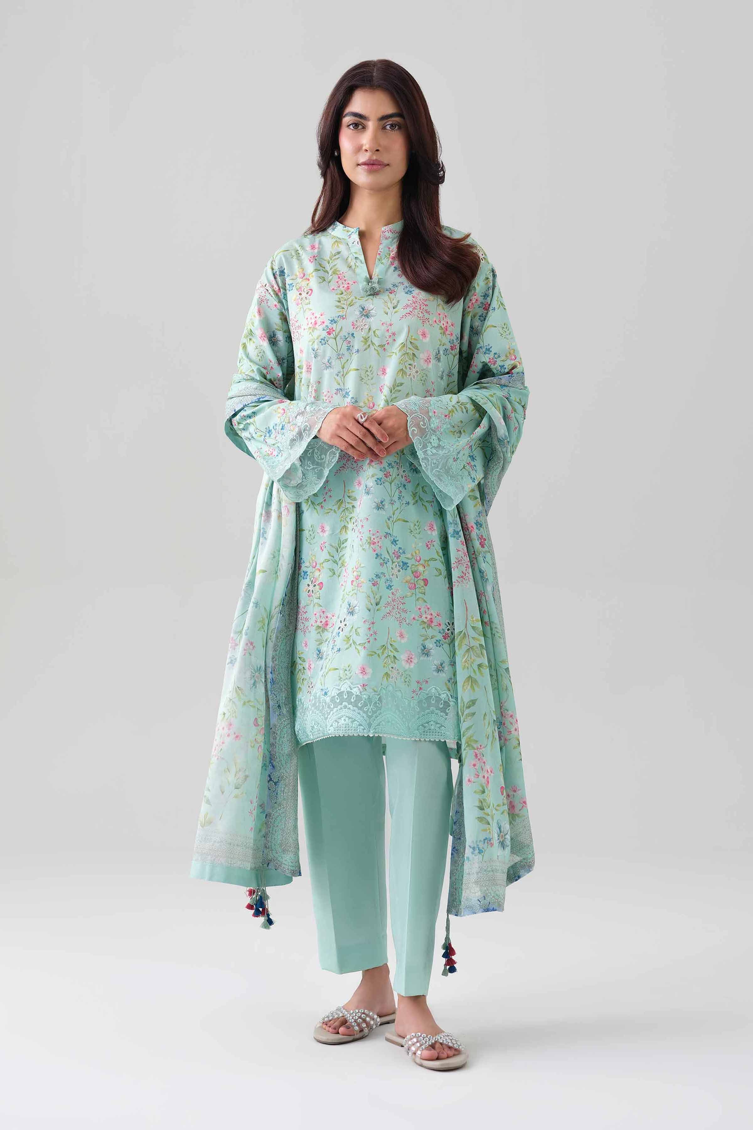 3 Piece - Digital Printed Embroidered Suit - 42601194 for Women - Unstitched Collection | Nishat | Shop Online