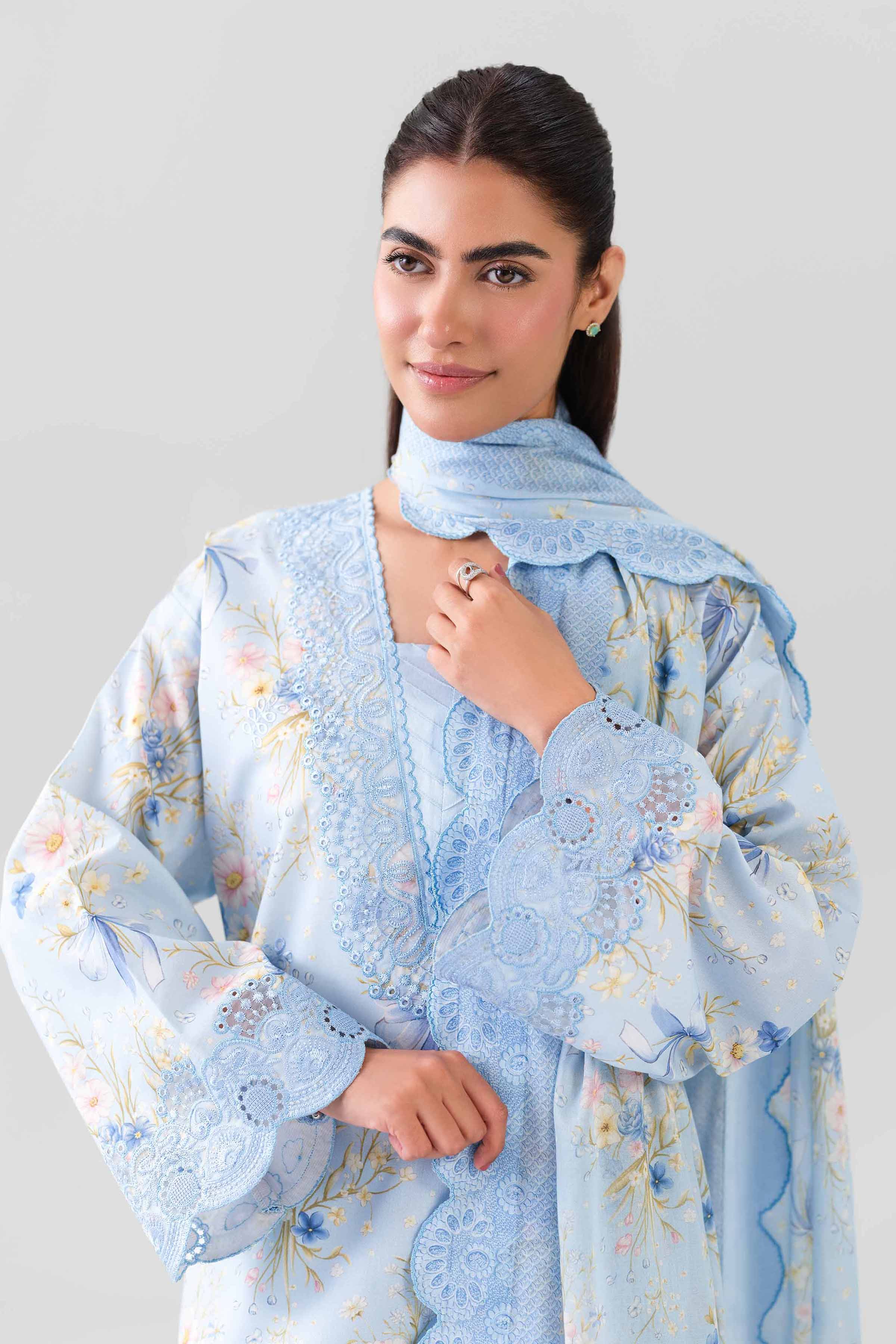 3 Piece - Digital Printed Embroidered Suit - 42601197