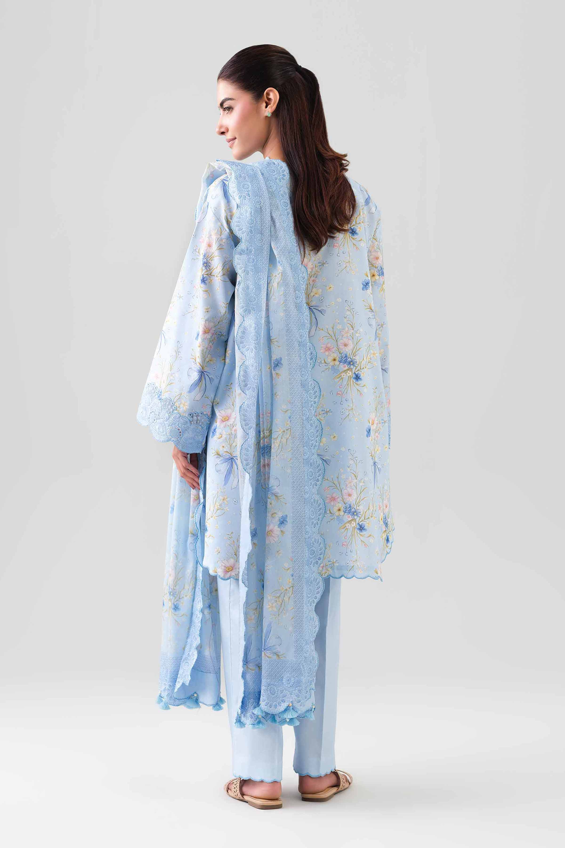 3 Piece - Digital Printed Embroidered Suit - 42601197