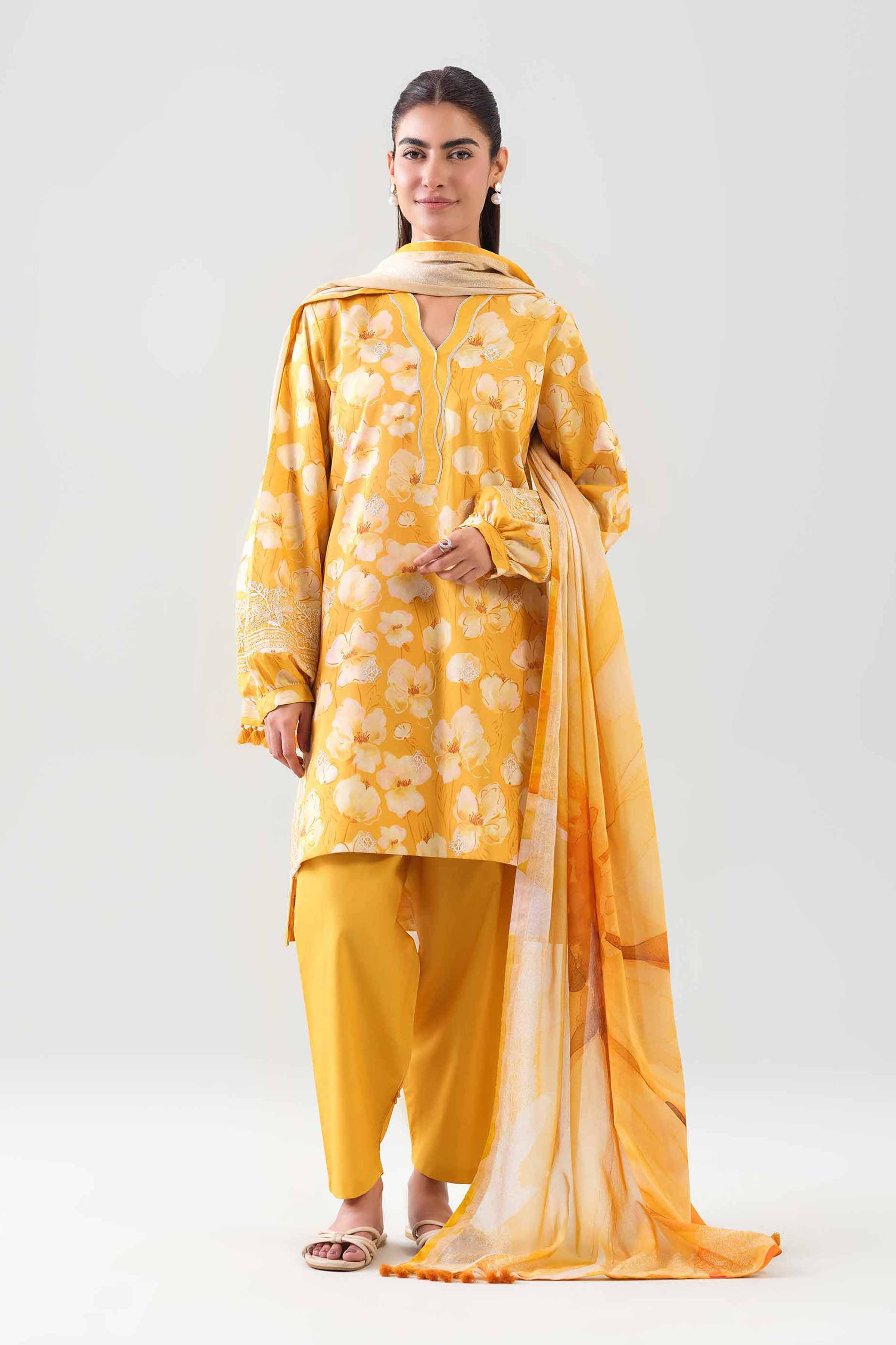 3 Piece - Digital Printed Embroidered Suit - 42601200 for Women - Unstitched Collection | Nishat | Shop Online