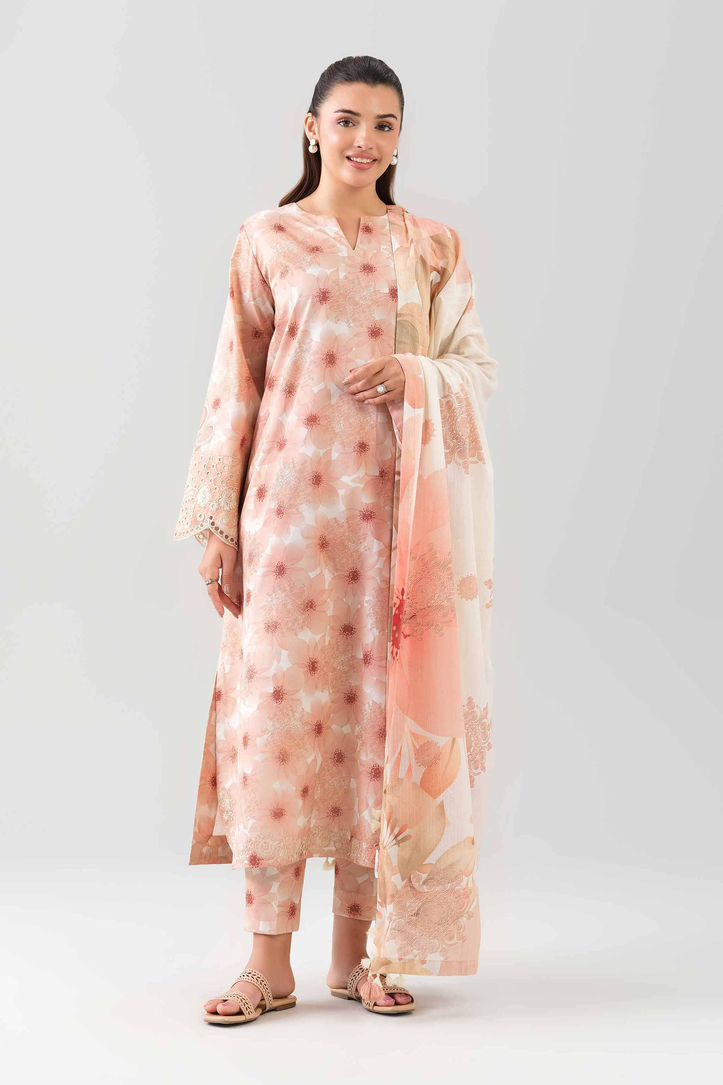 3 Piece - Digital Printed Embroidered Suit - 42601203 for Women - Unstitched Collection | Nishat | Shop Online