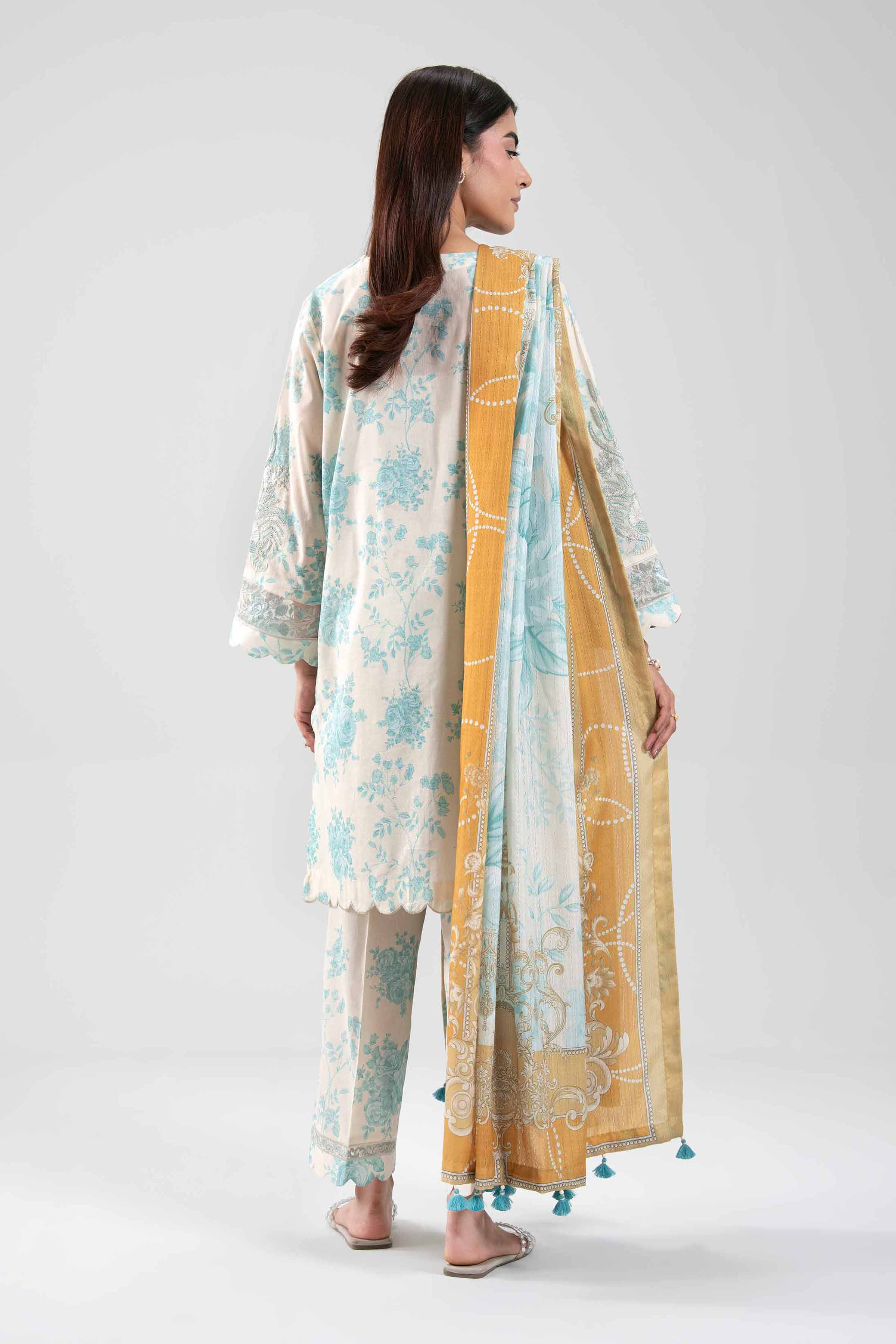 3 Piece - Digital Printed Embroidered Suit - 42601206