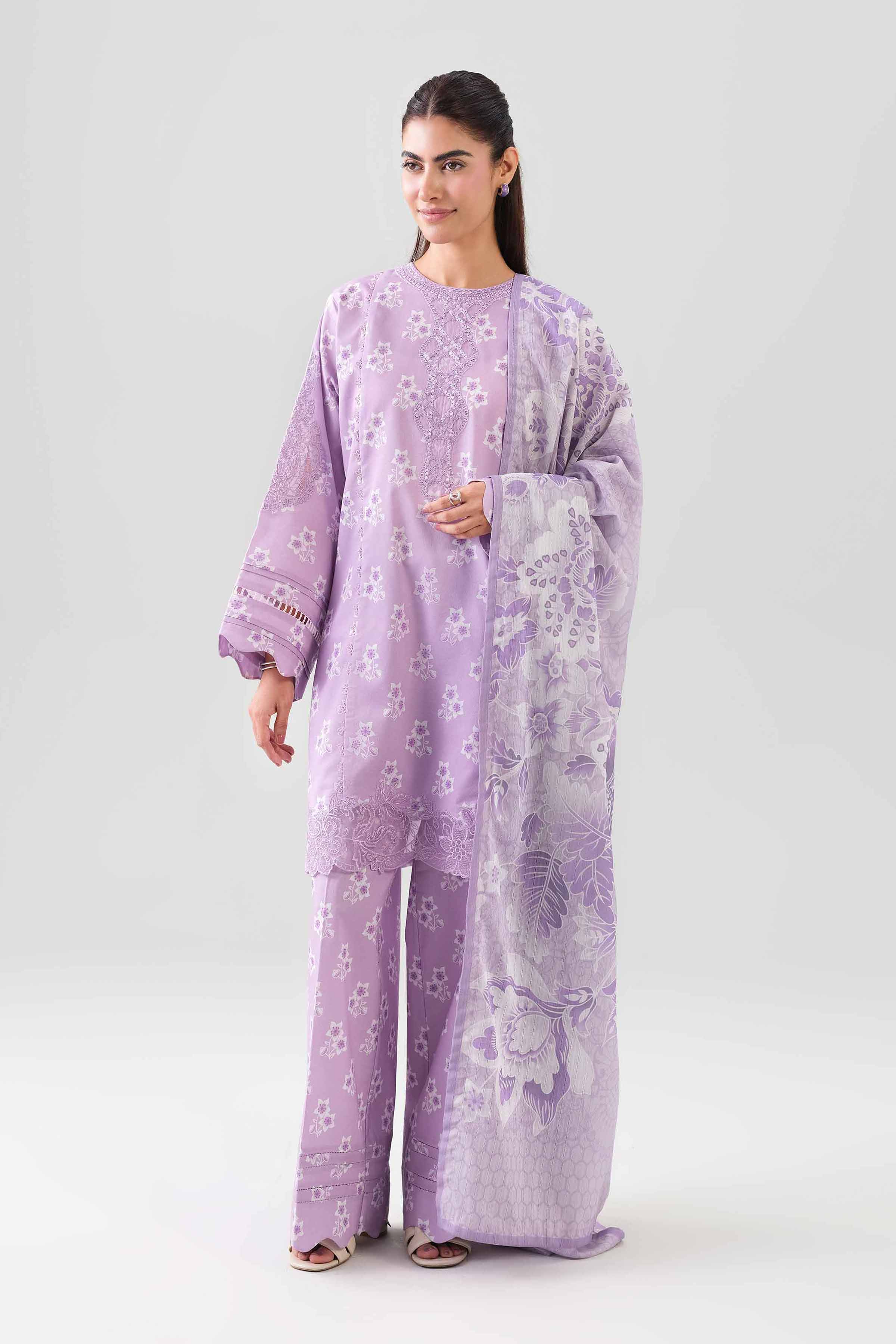 3 Piece - Digital Printed Embroidered Suit - 42601207 for Women - Unstitched Collection | Nishat | Shop Online