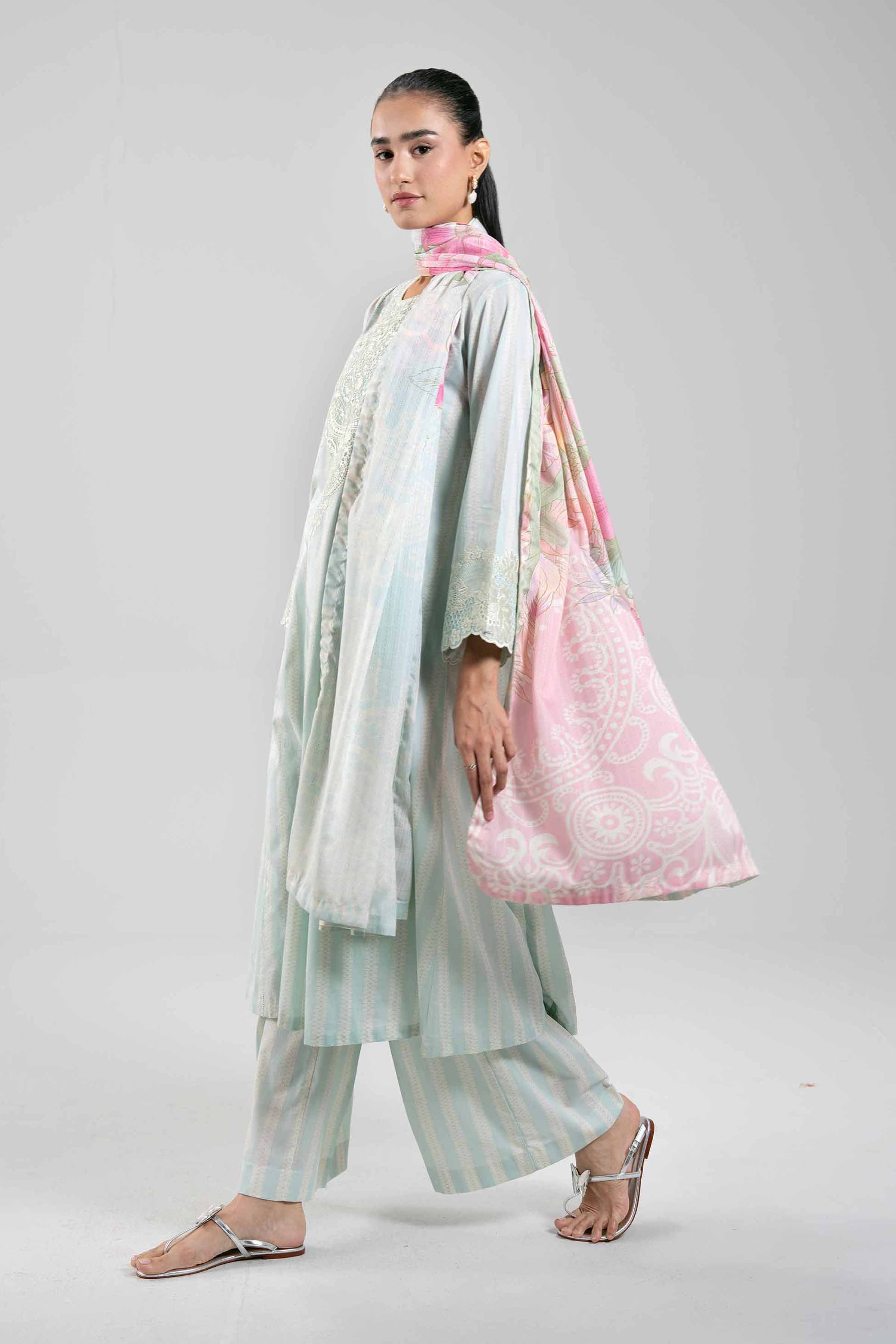 3 Piece - Digital Printed Embroidered Suit - 42601208