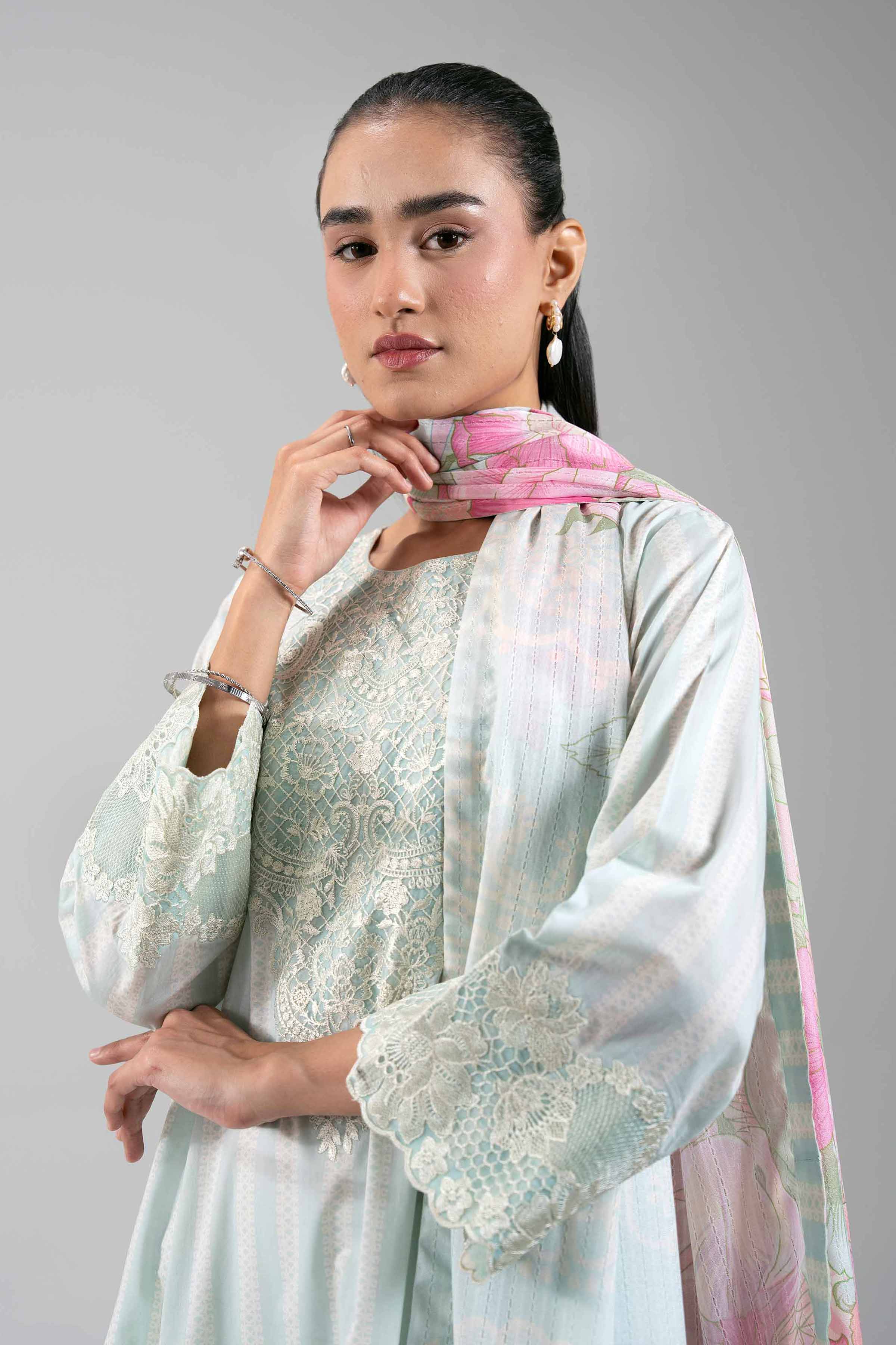 3 Piece - Digital Printed Embroidered Suit - 42601208