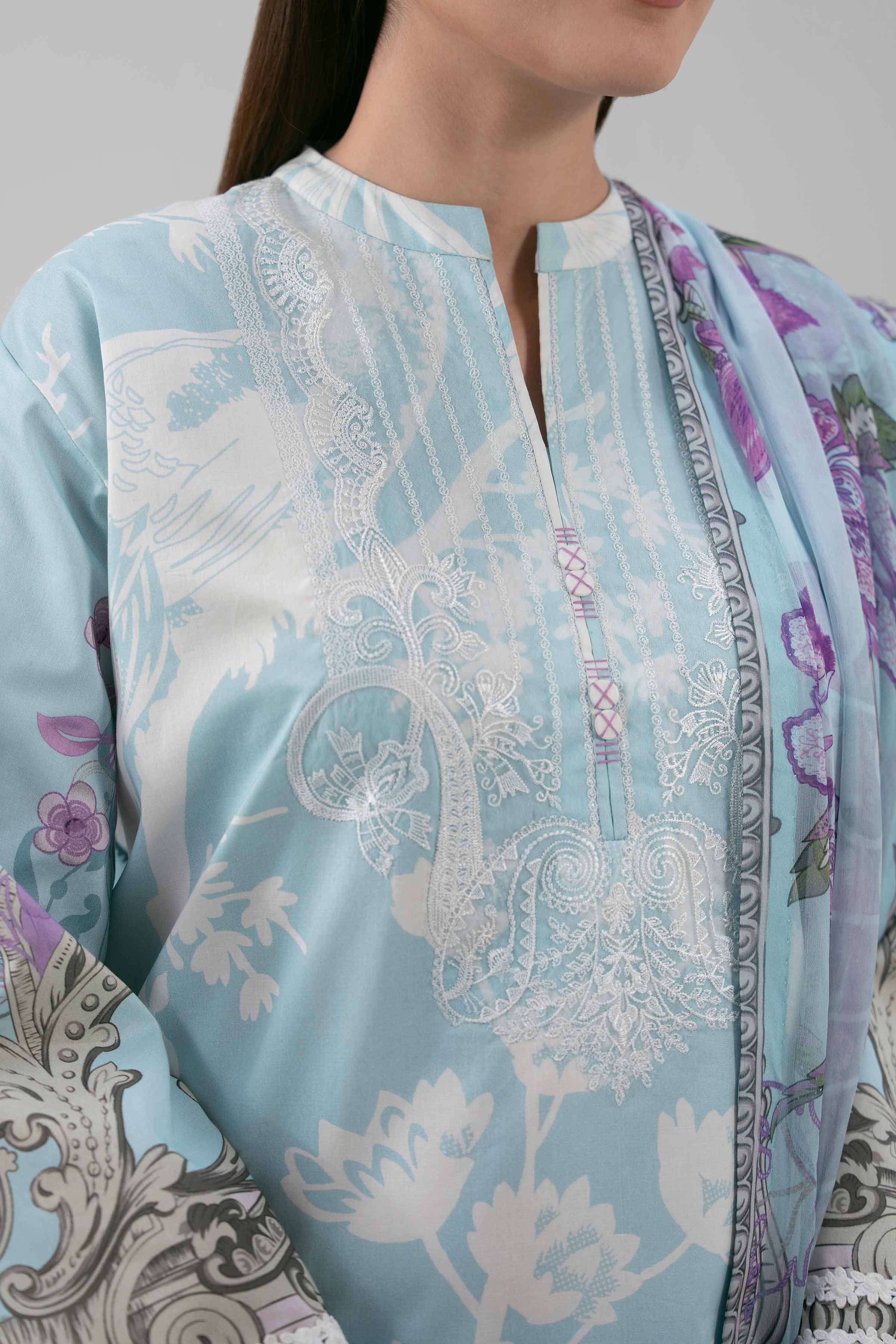 3 Piece - Digital Printed Embroidered Suit - 42601211 for Women - Unstitched Collection | Nishat | Shop Online