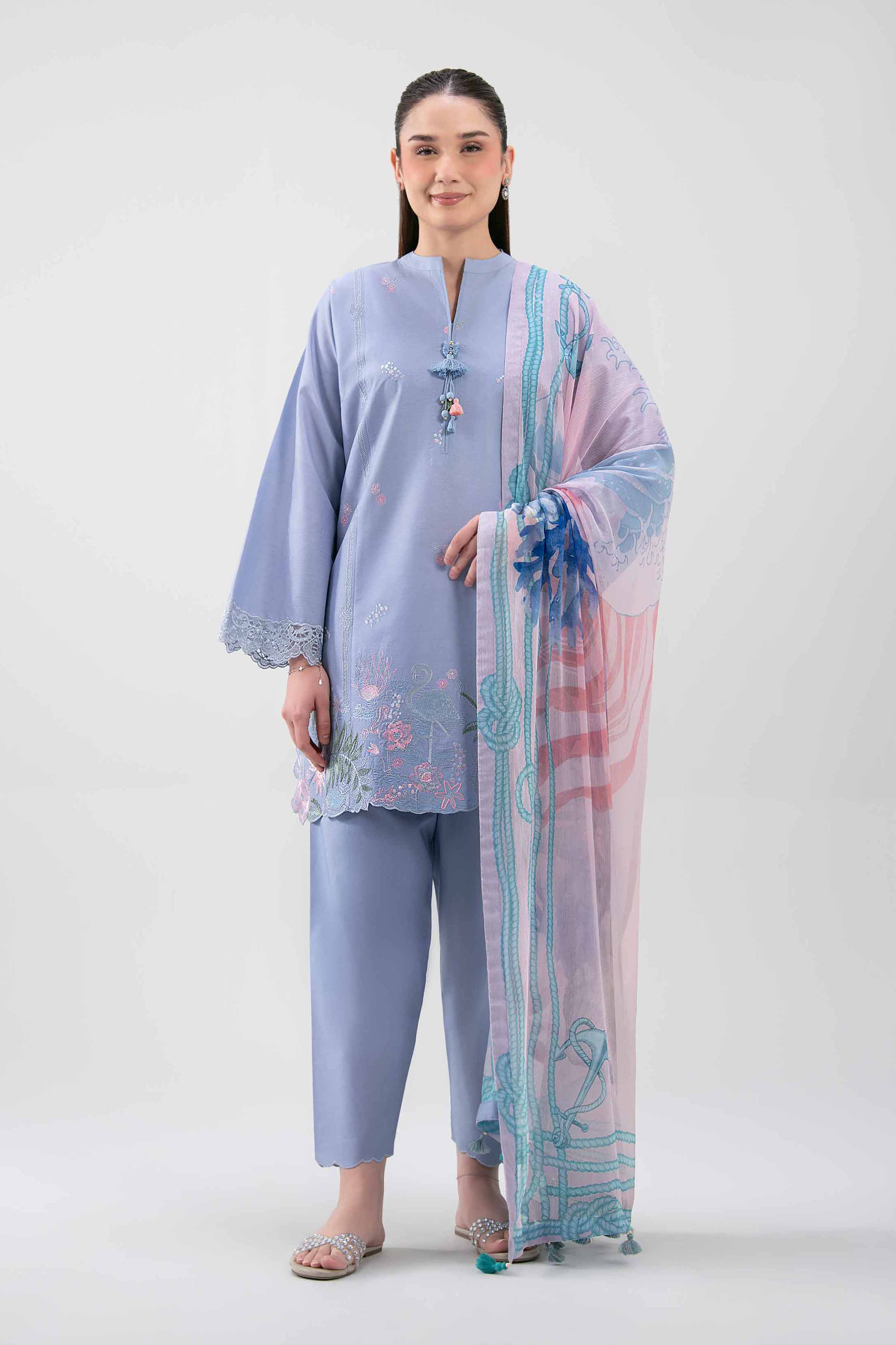 3 Piece - Digital Printed Embroidered Suit - 42601222 for Women - Unstitched Collection | Nishat | Shop Online