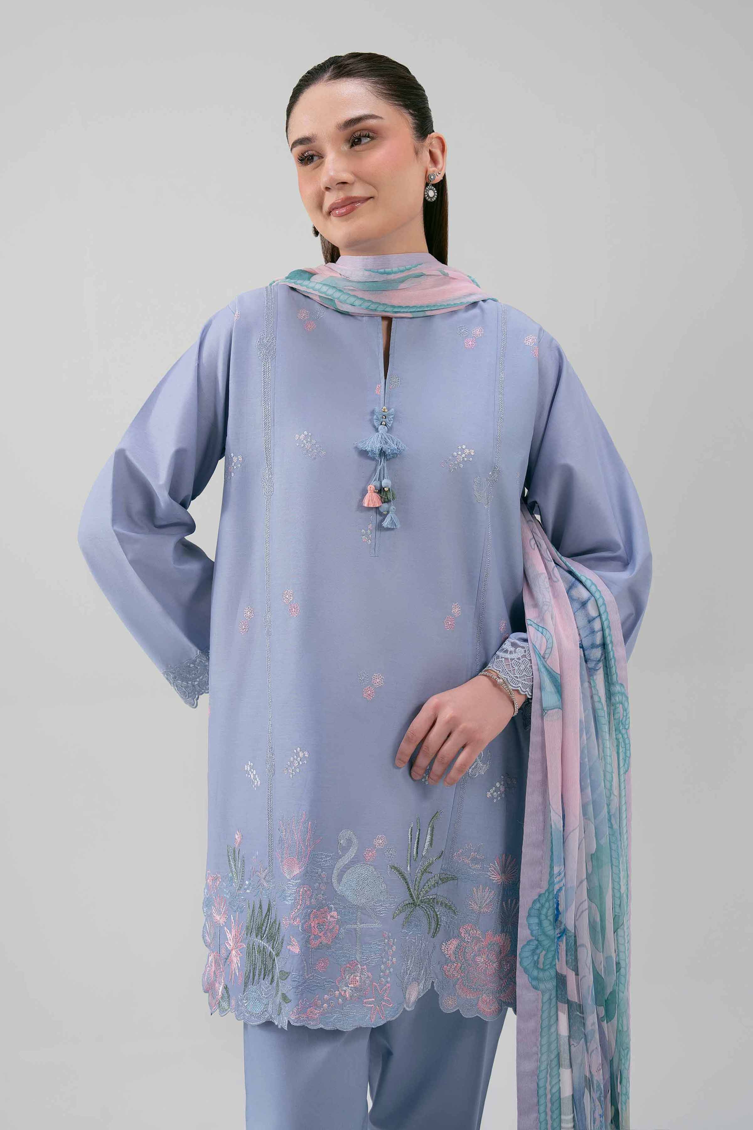 3 Piece - Digital Printed Embroidered Suit - 42601222 for Women - Unstitched Collection | Nishat | Shop Online