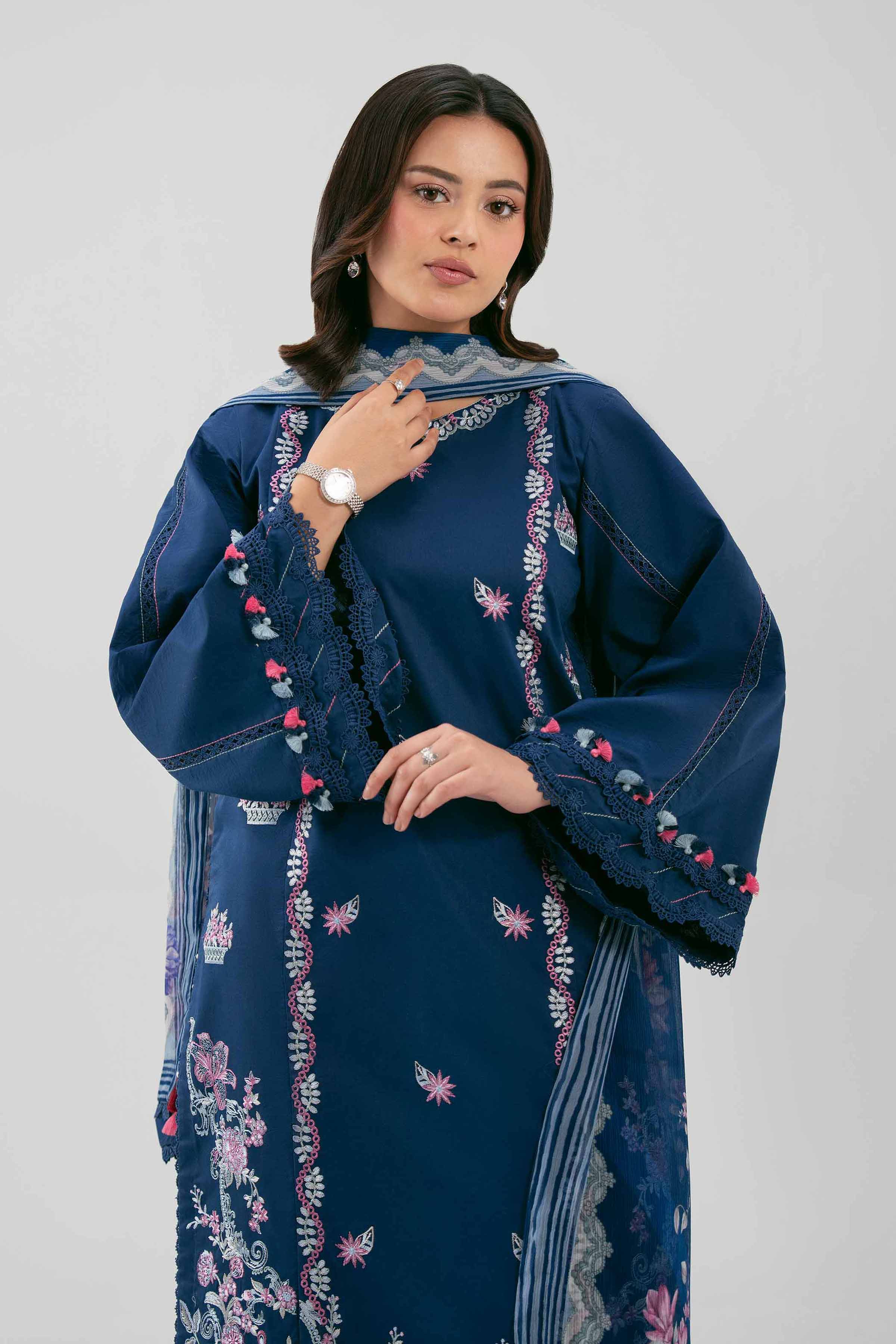 3 Piece - Digital Printed Embroidered Suit - 42601225