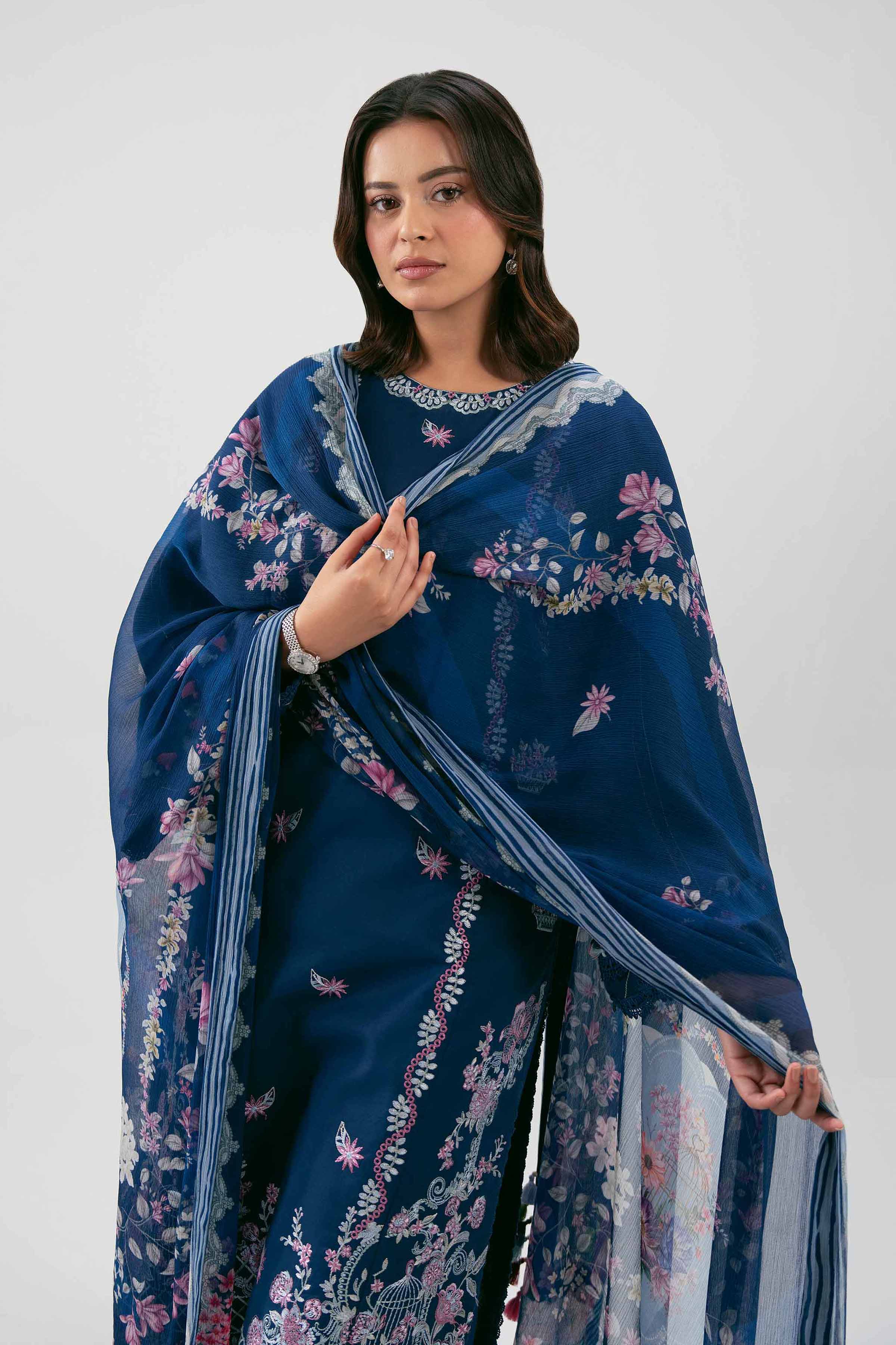 3 Piece - Digital Printed Embroidered Suit - 42601225