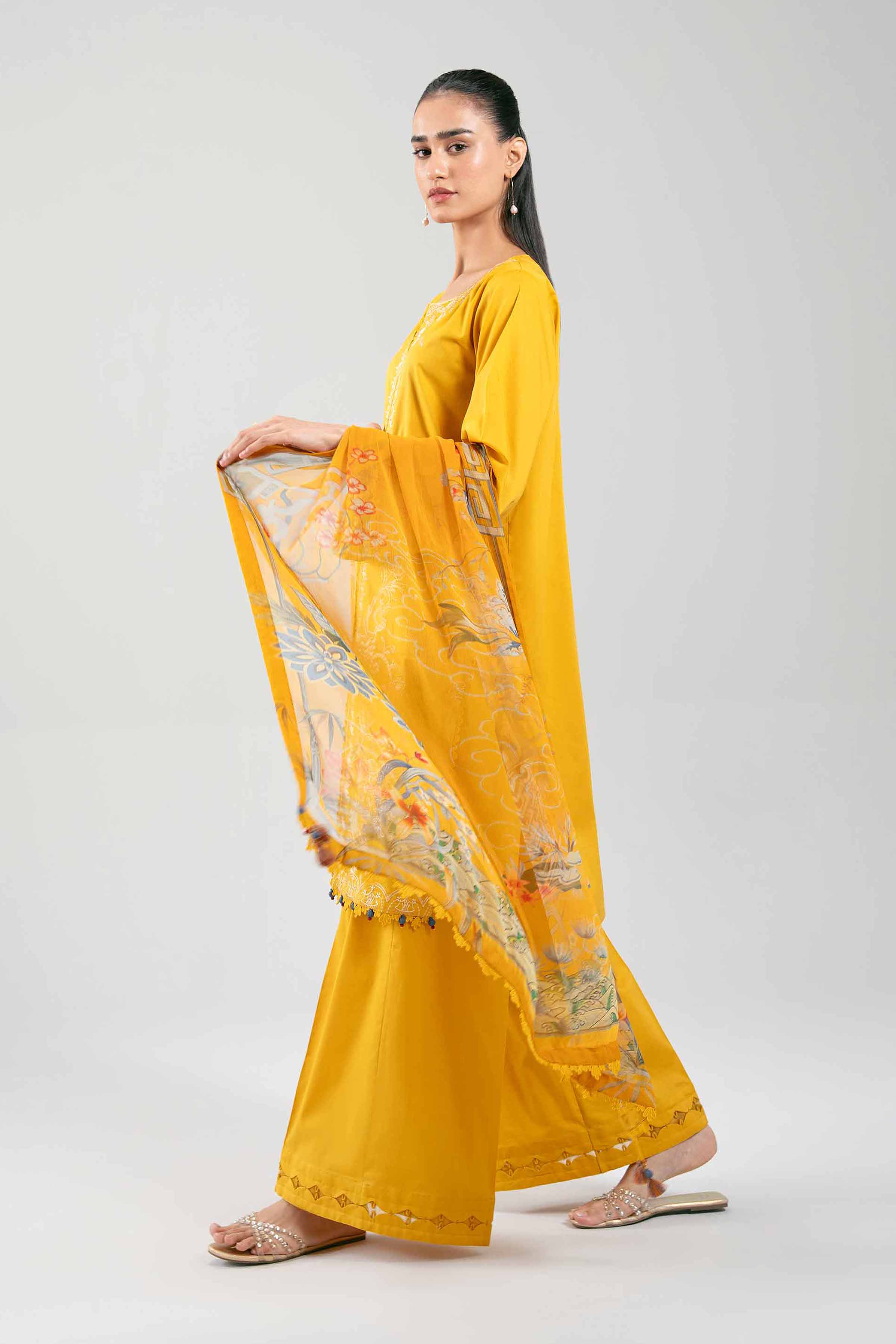 3 Piece - Digital Printed Embroidered Suit - 42601227