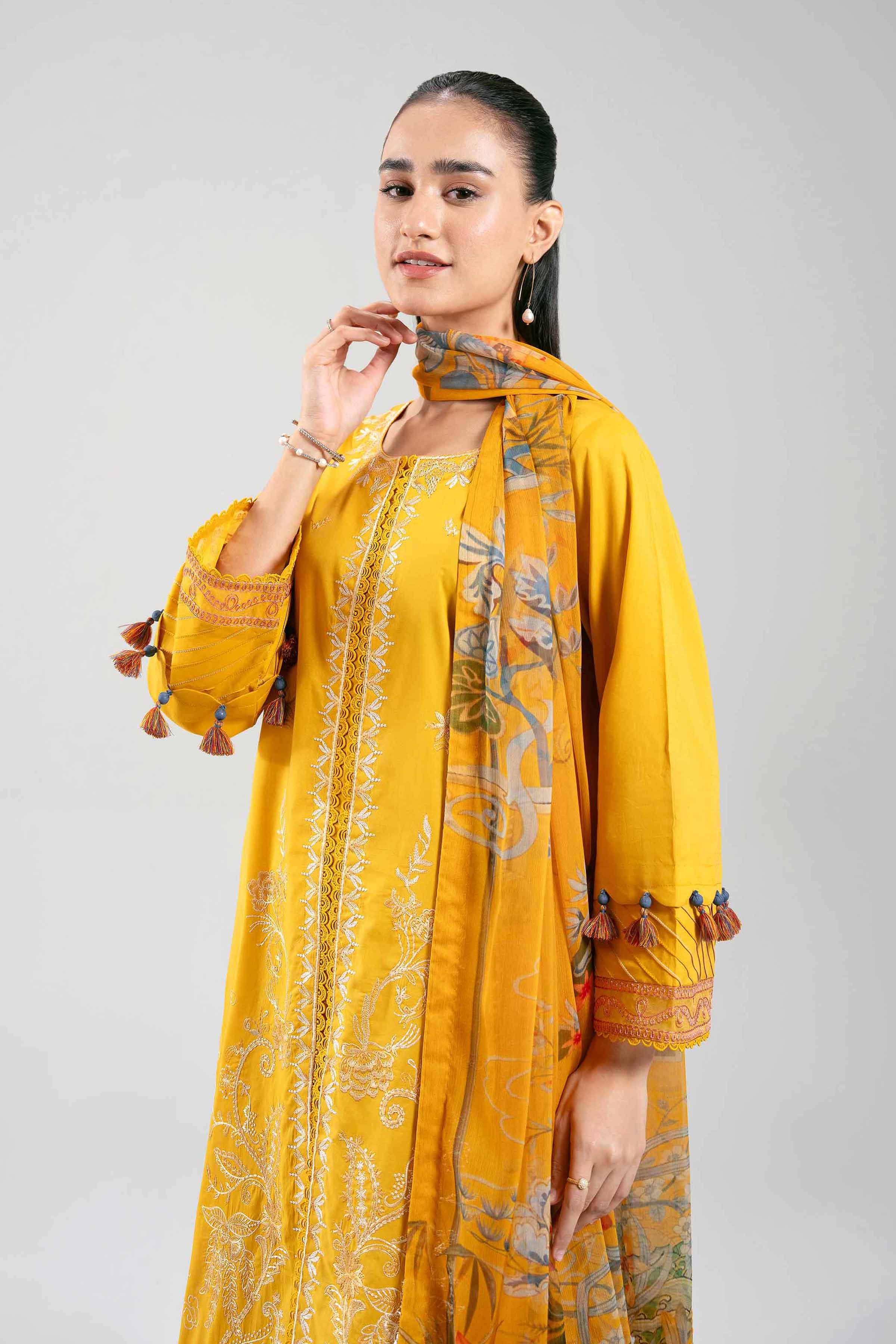 3 Piece - Digital Printed Embroidered Suit - 42601227