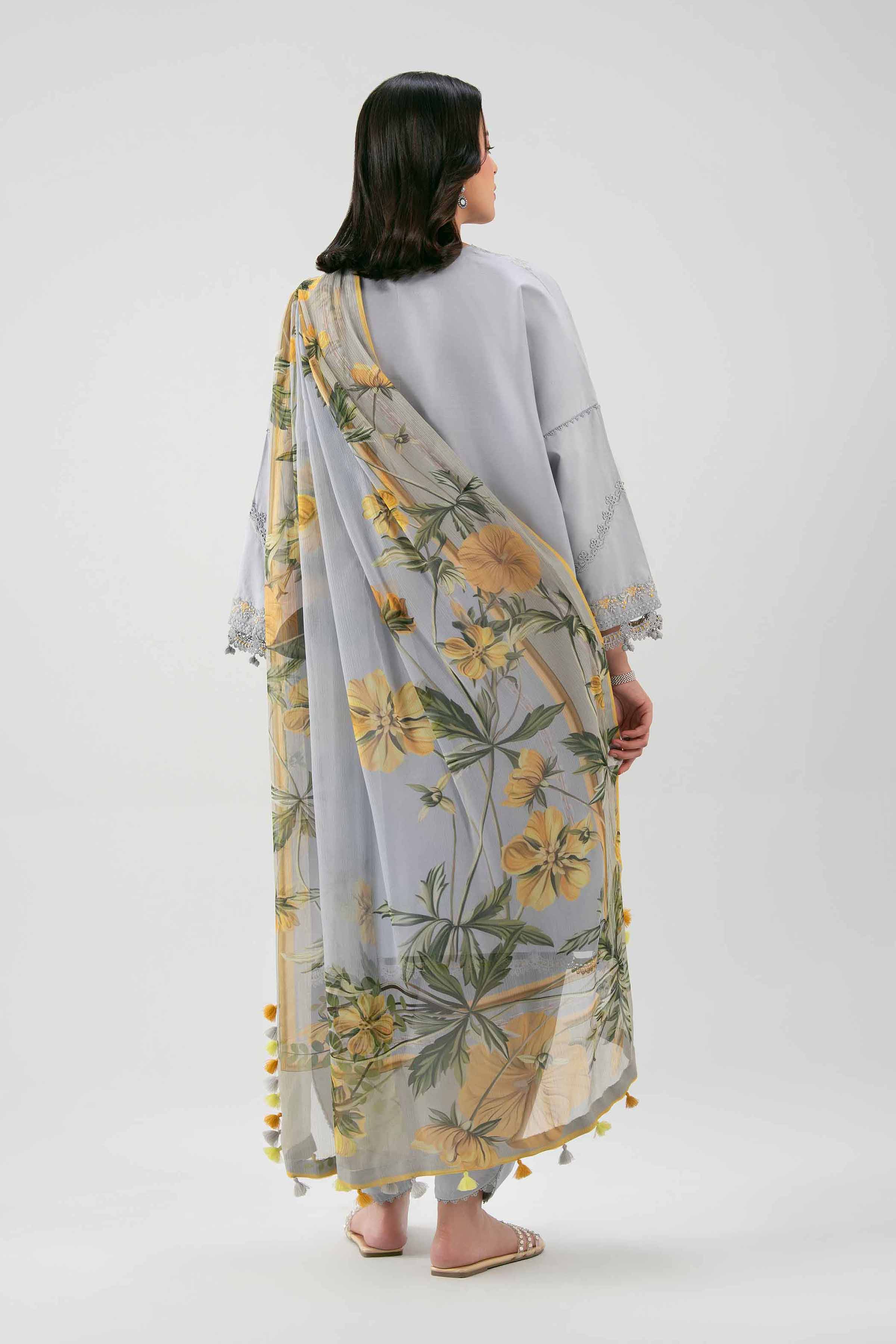 3 Piece - Digital Printed Embroidered Suit - 42601228