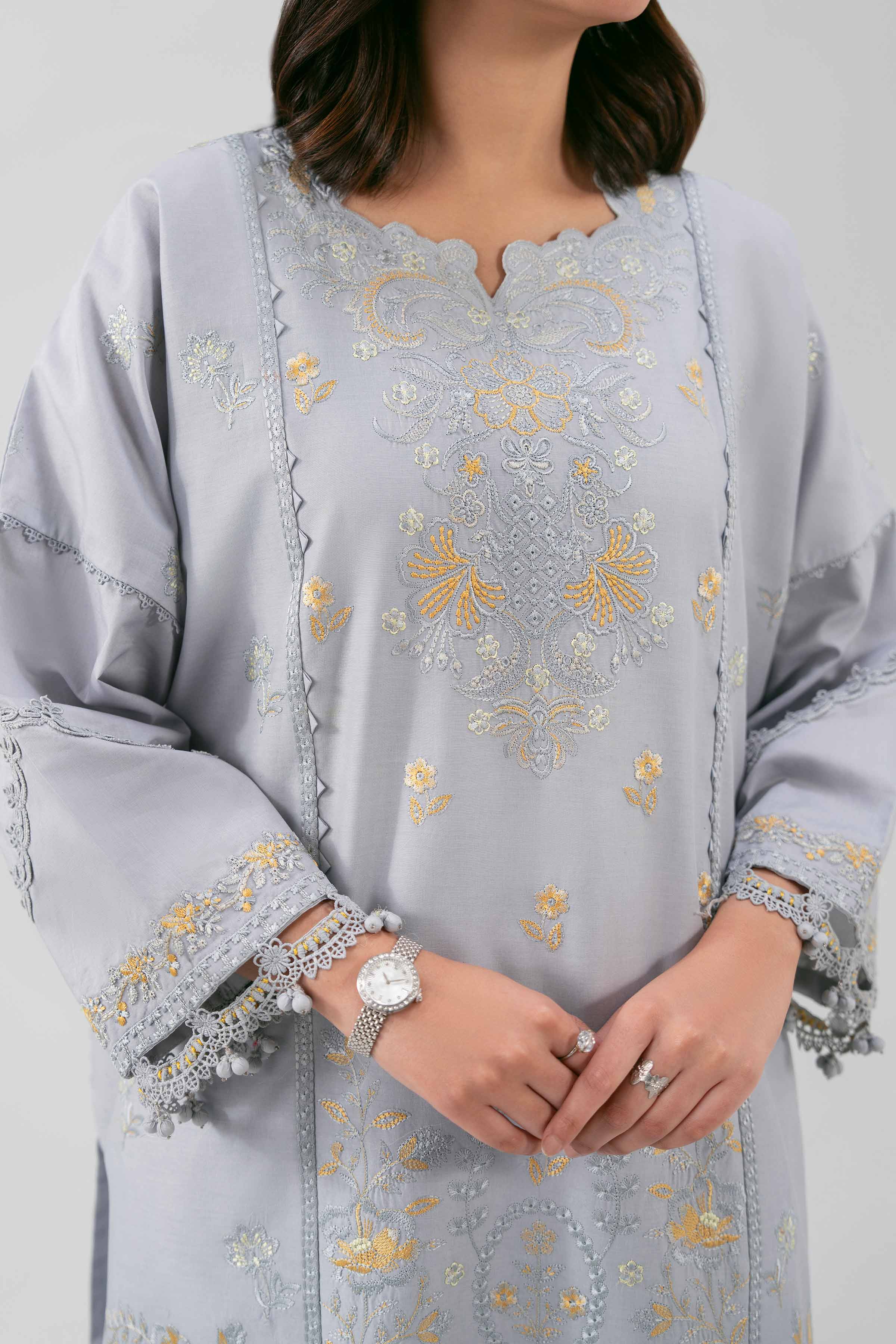 3 Piece - Digital Printed Embroidered Suit - 42601228