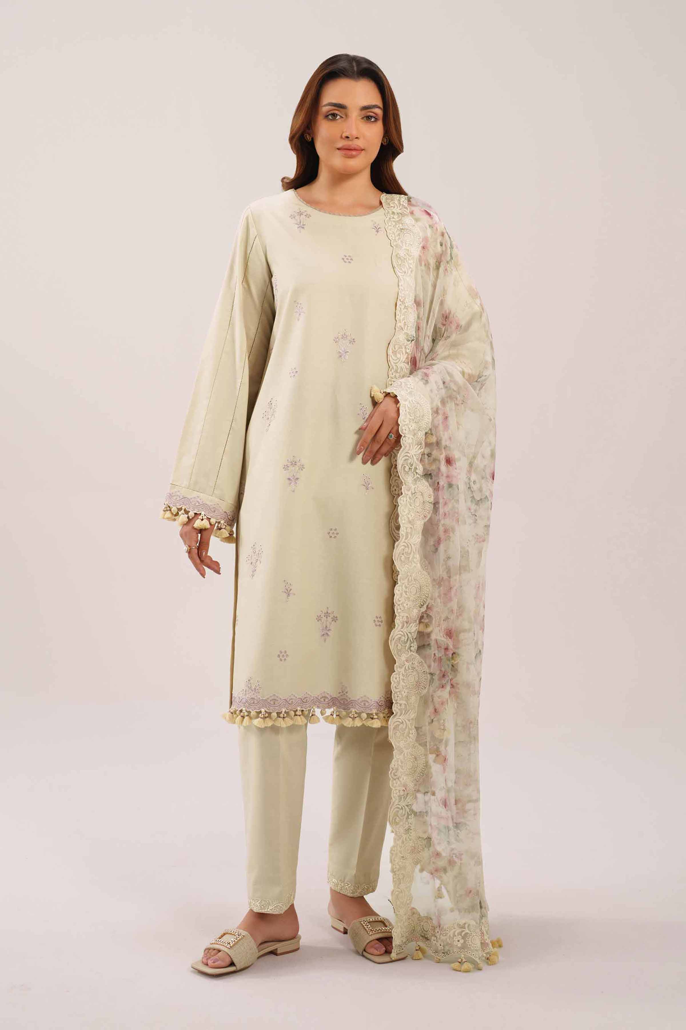 3 Piece - Digital Printed Embroidered Suit - 42601234