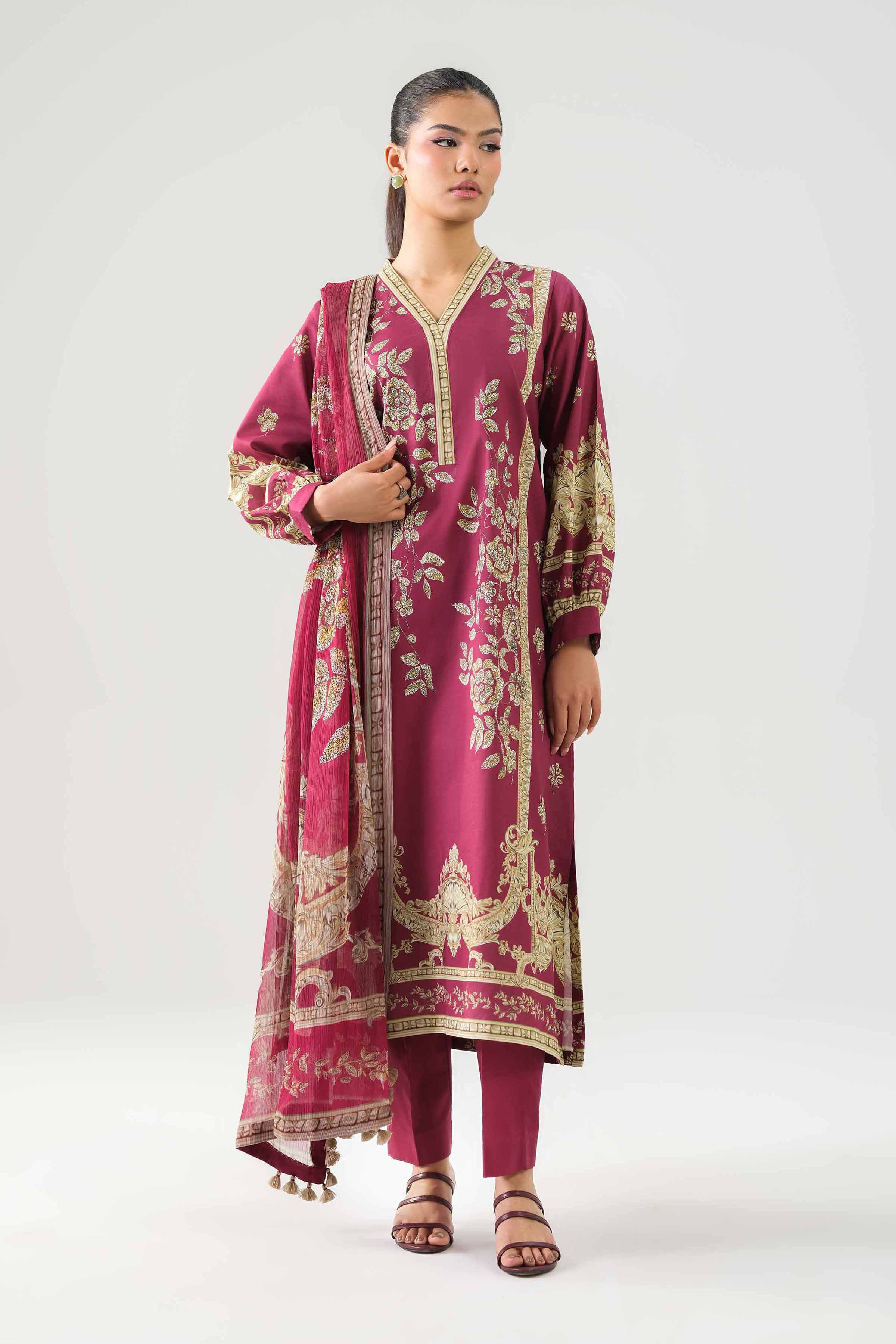 3 Piece - Digital Printed Suit - 42601242 for Women - Unstitched Collection | Nishat | Shop Online