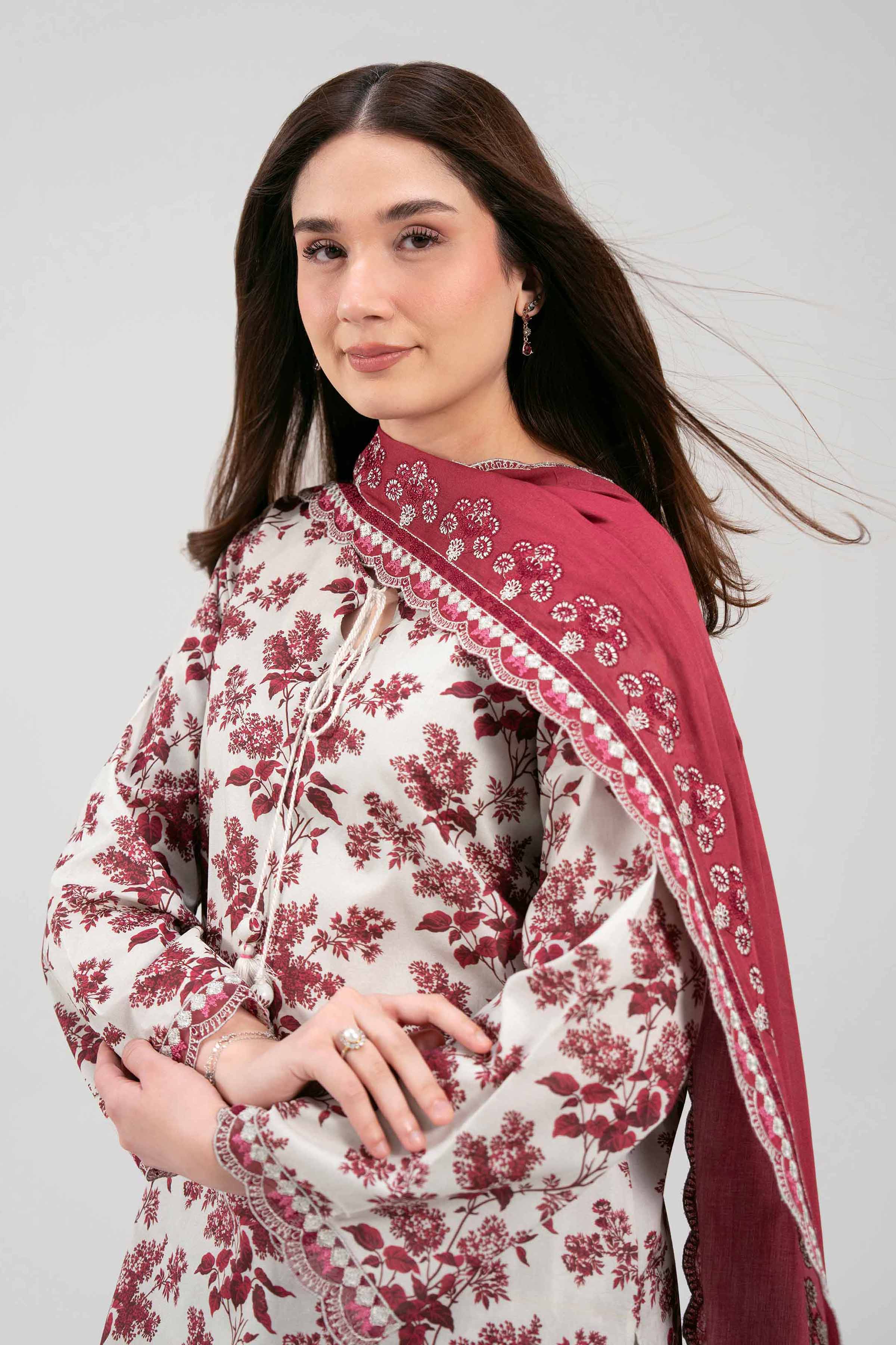 3 Piece - Printed Embroidered Suit - 42601263