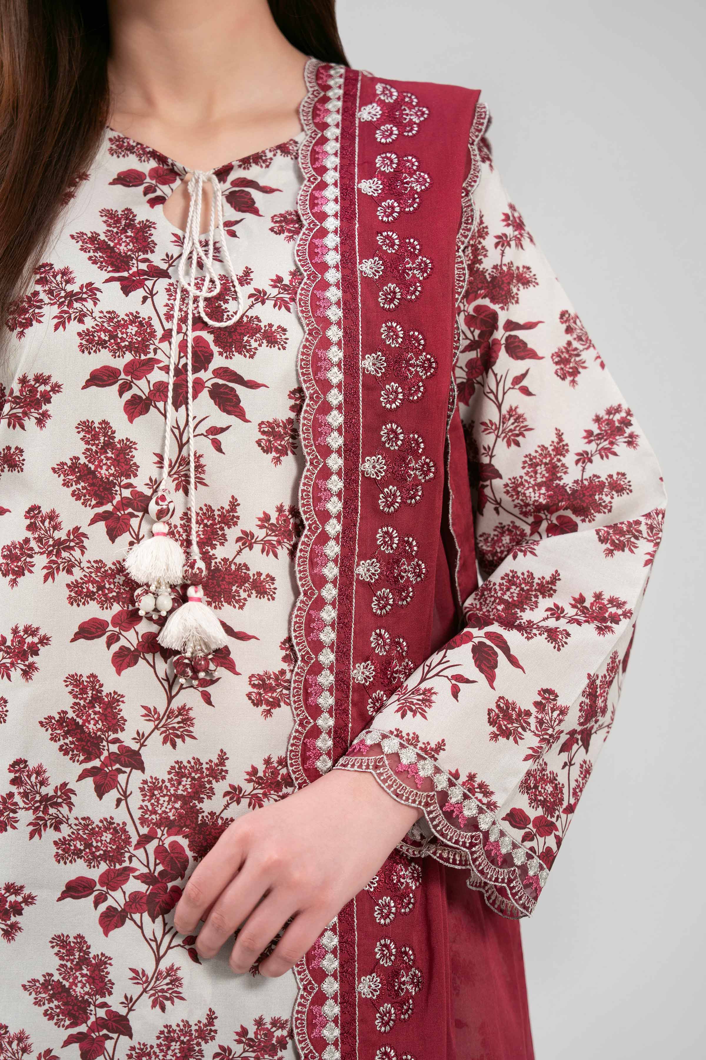 3 Piece - Printed Embroidered Suit - 42601263