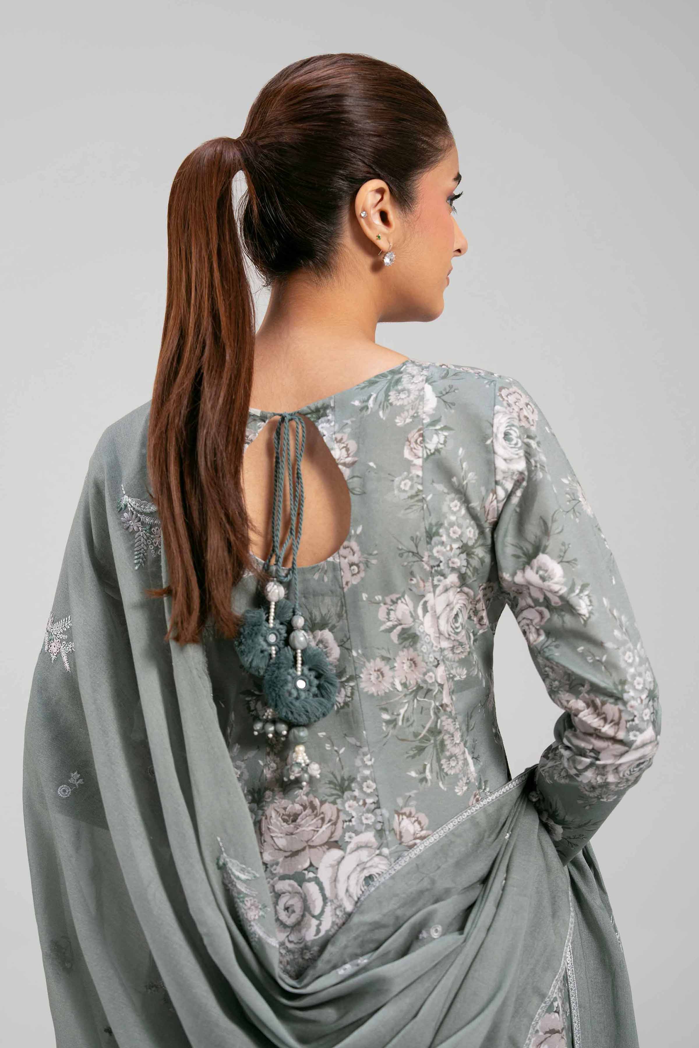 3 Piece - Printed Embroidered Suit - 42601266