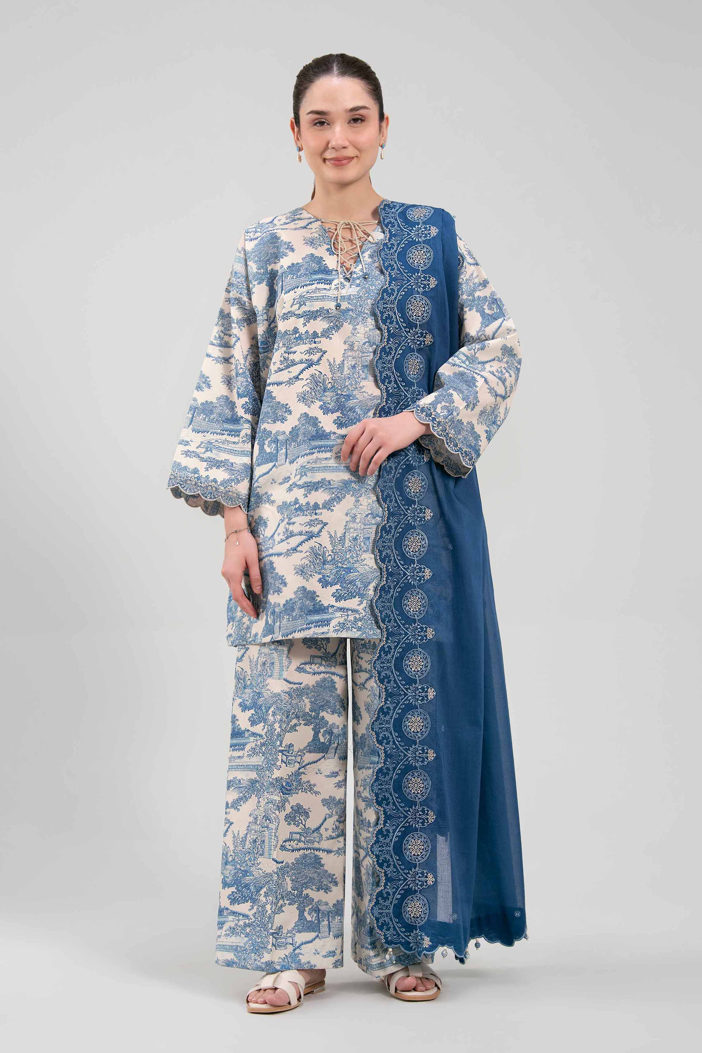 3 Piece - Printed Embroidered Suit - 42601268 for Women - Unstitched Collection | Nishat | Shop Online