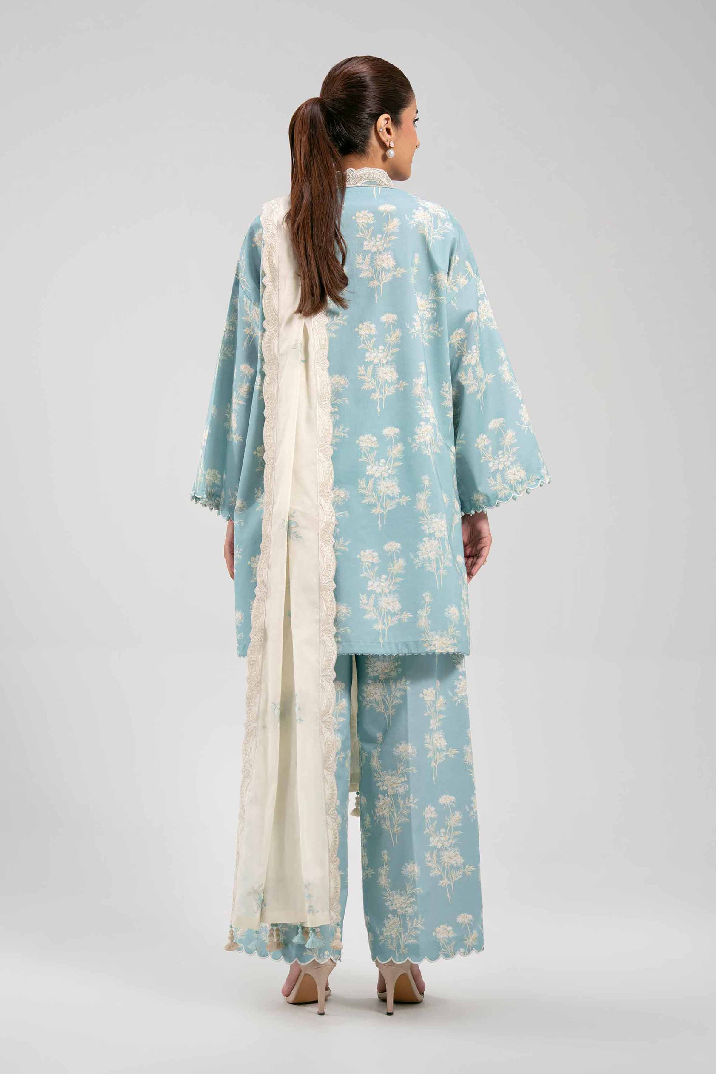 3 Piece - Printed Embroidered Suit - 42601269