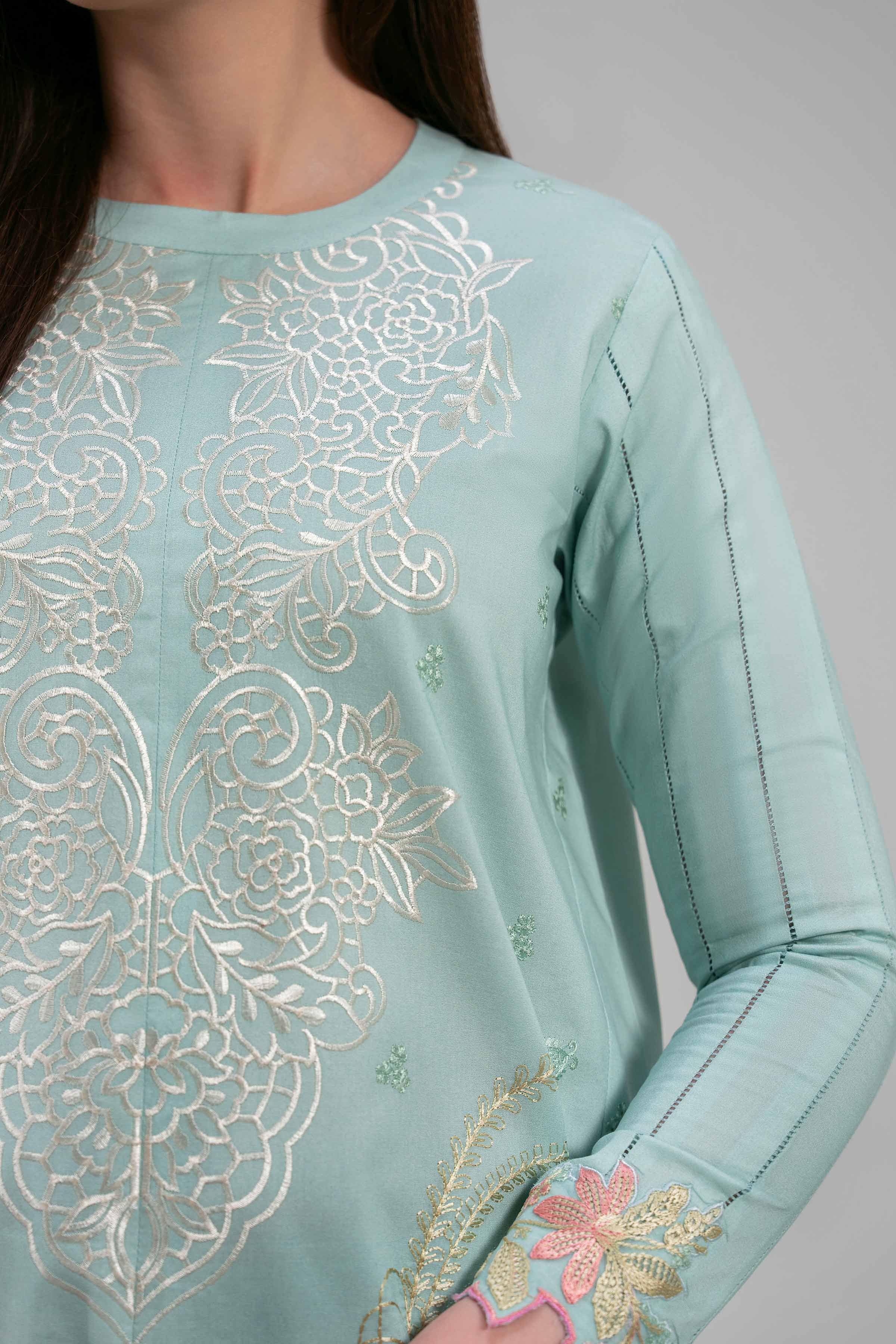 3 Piece - Printed Embroidered Suit - 42601272