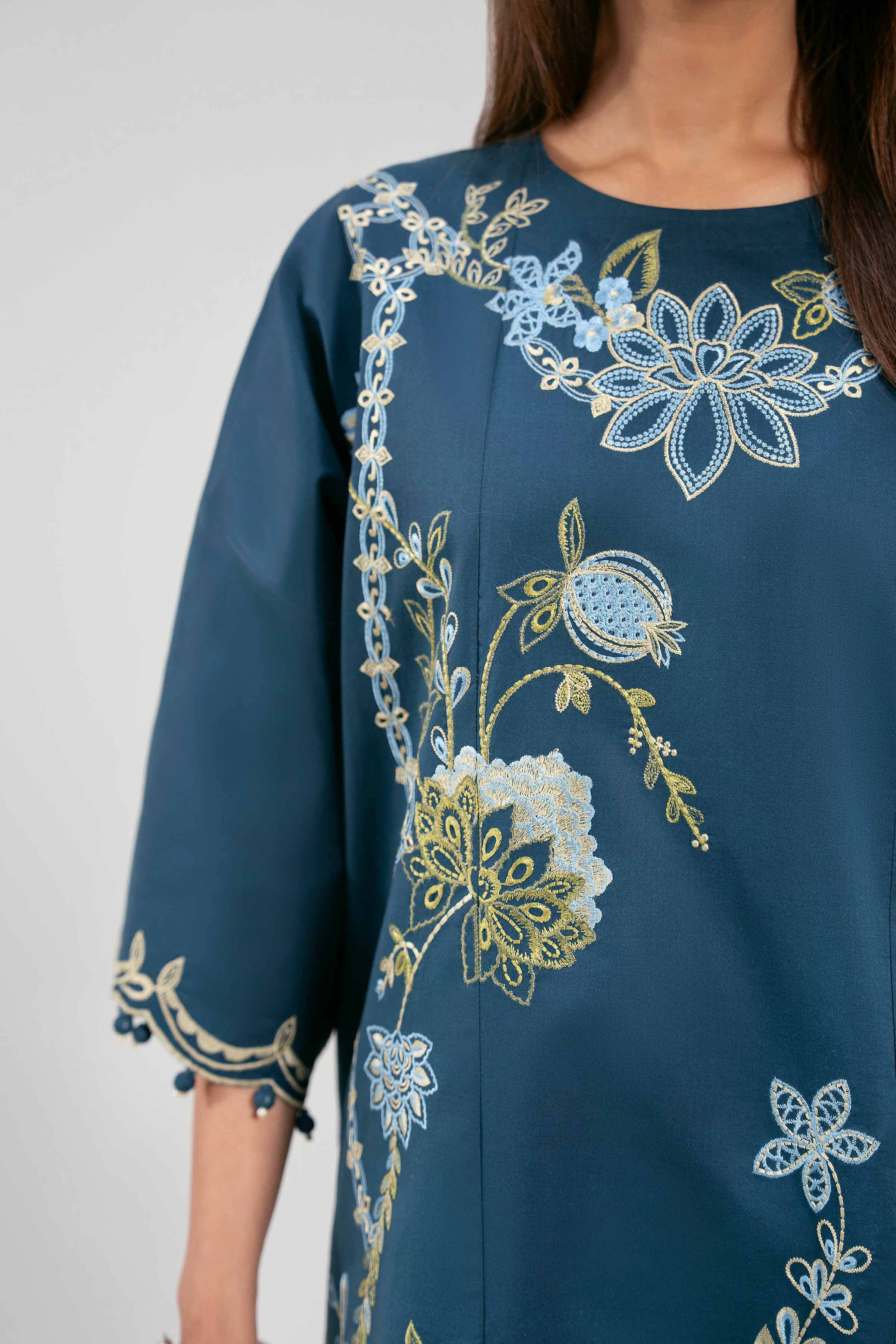 3 Piece - Printed Embroidered Suit - 42601275