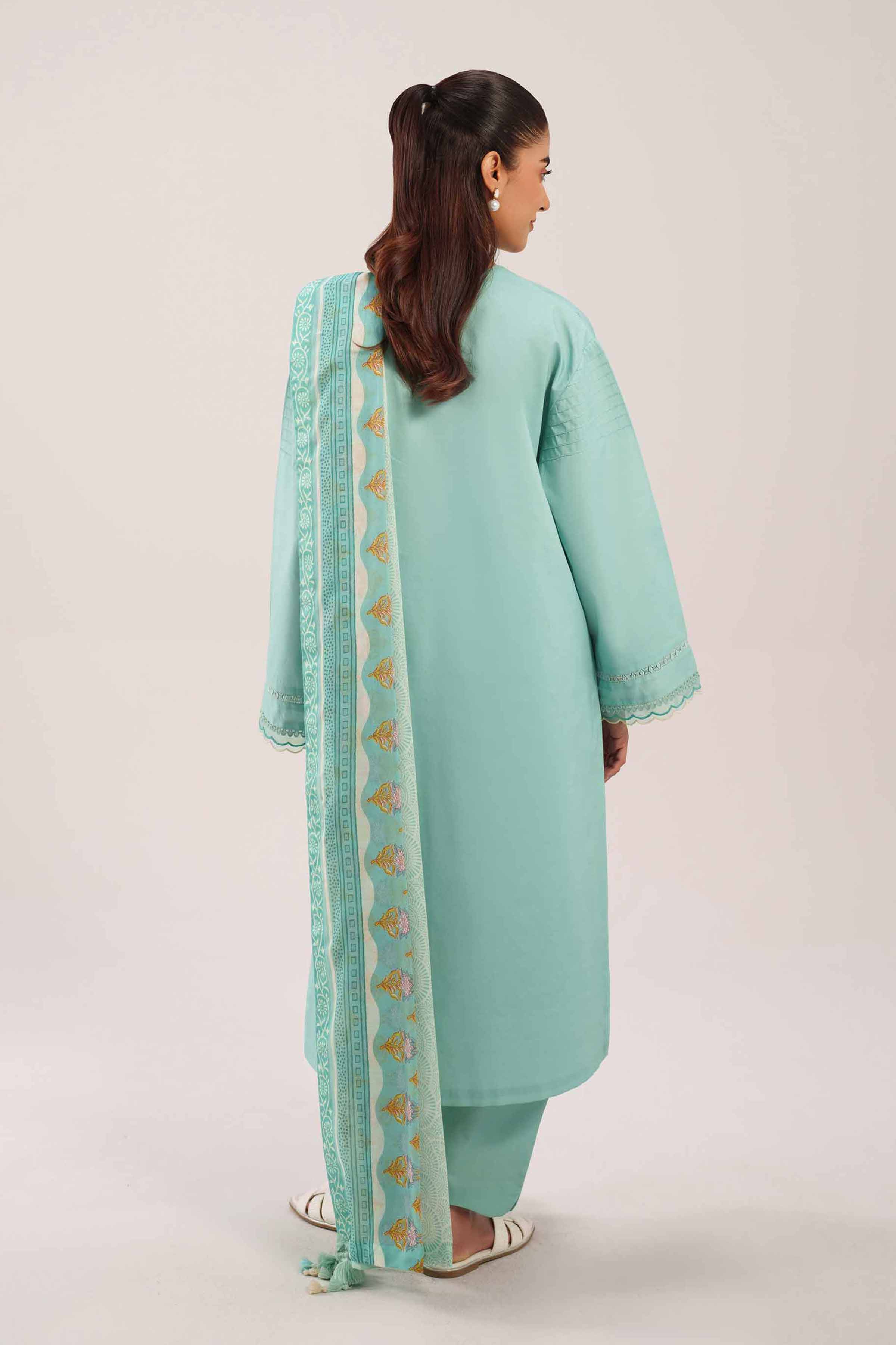 3 Piece - Printed Embroidered Suit - 42601277