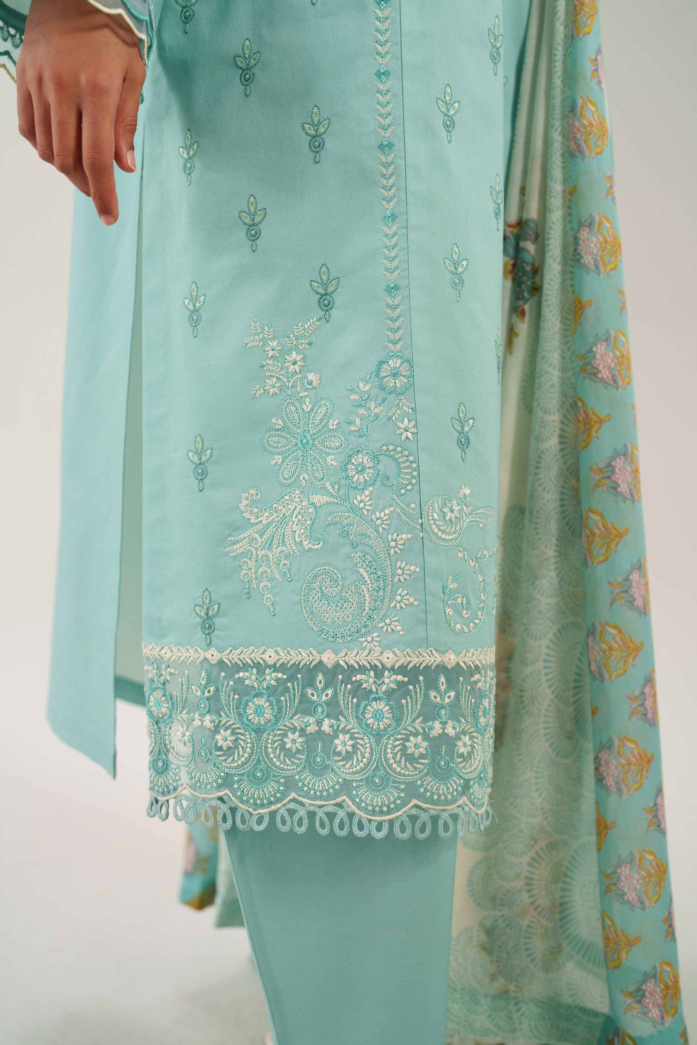 3 Piece - Printed Embroidered Suit - 42601277