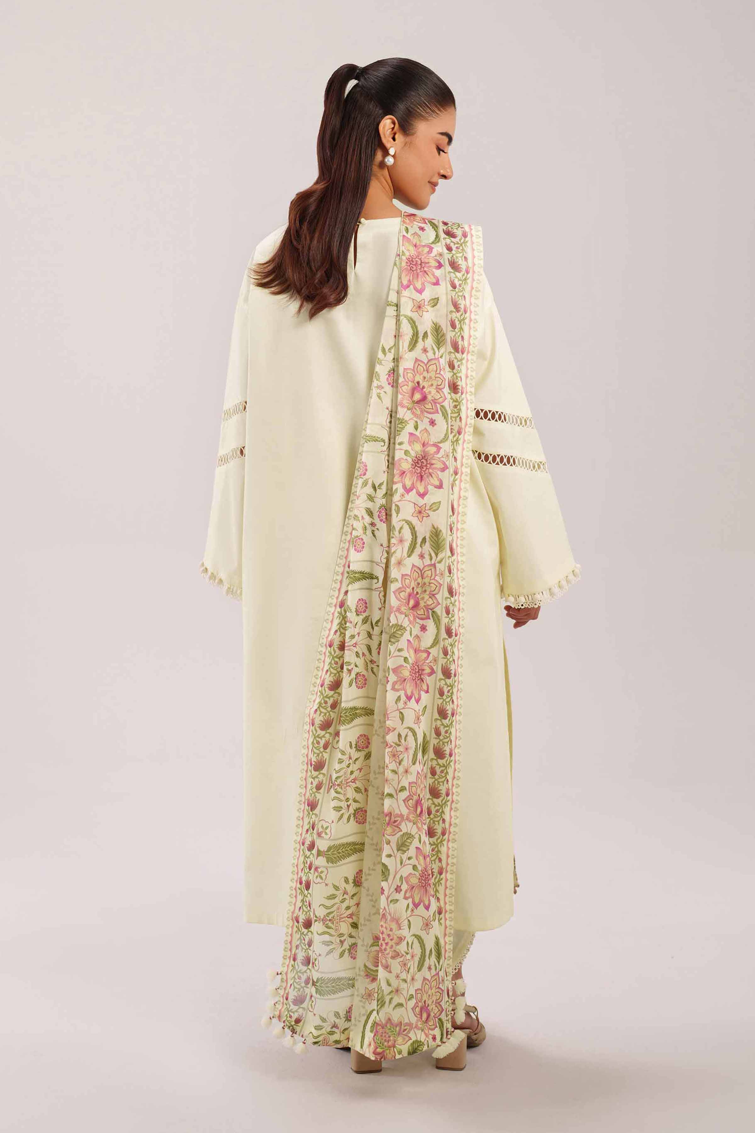 3 Piece - Printed Embroidered Suit - 42601278