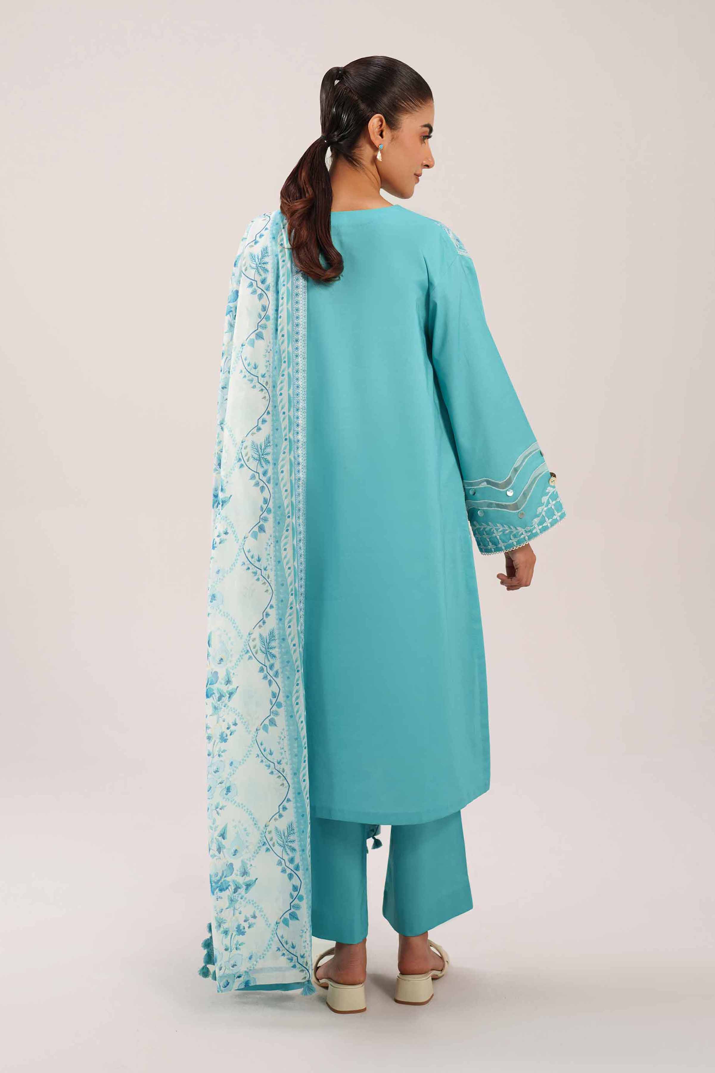 3 Piece - Printed Embroidered Suit - 42601279