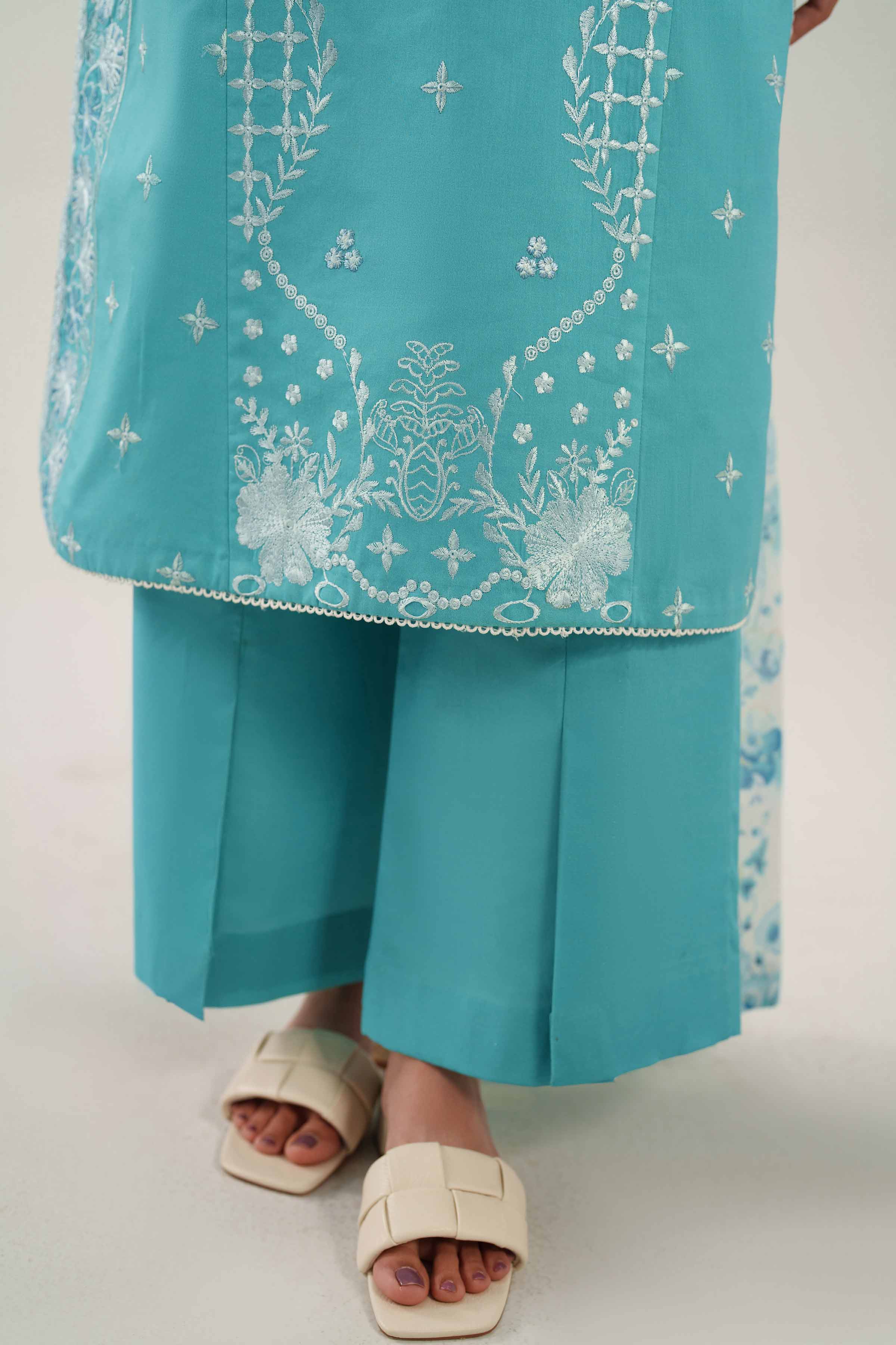 3 Piece - Printed Embroidered Suit - 42601279