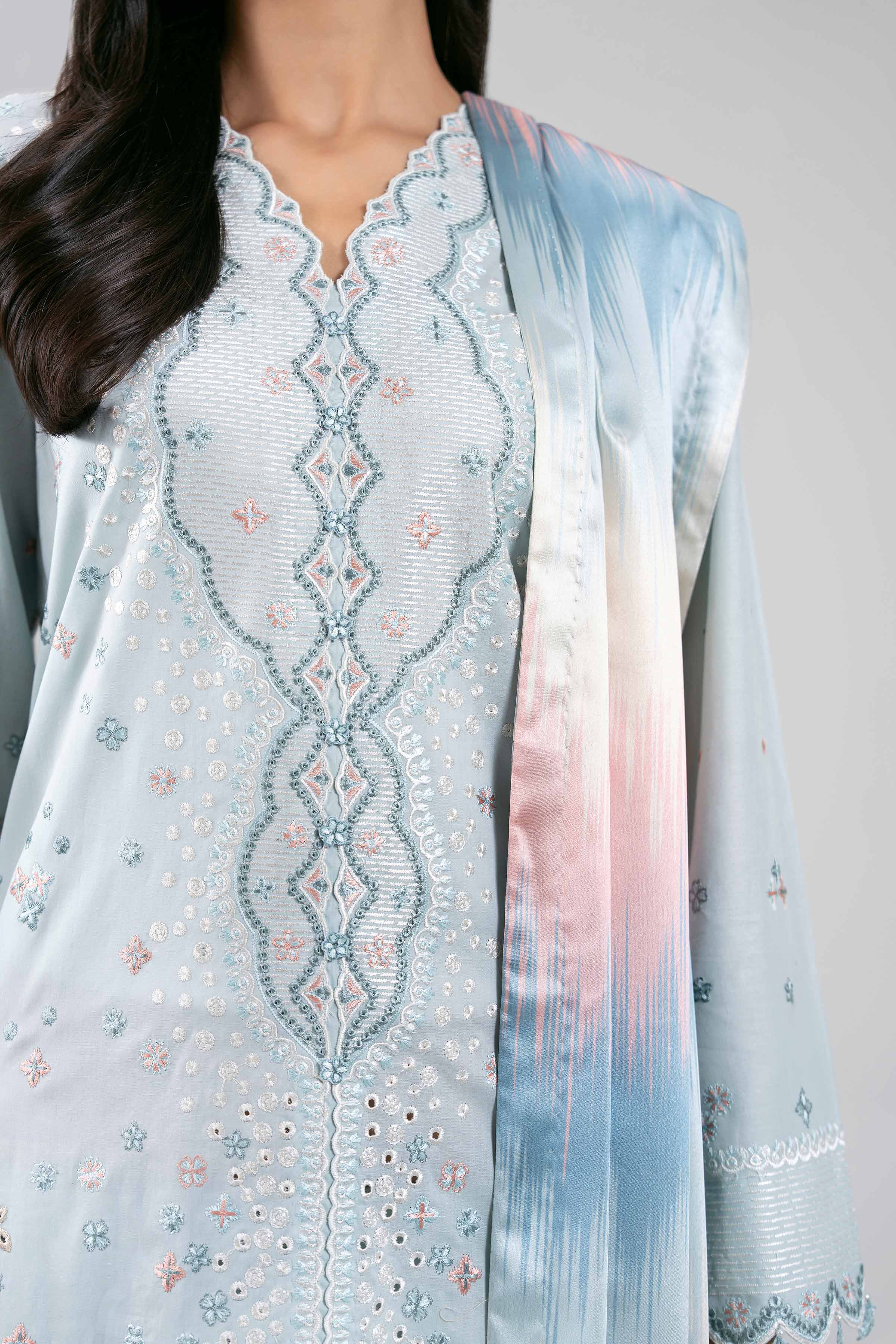 3 Piece - Digital Printed Embroidered Suit - 42601309