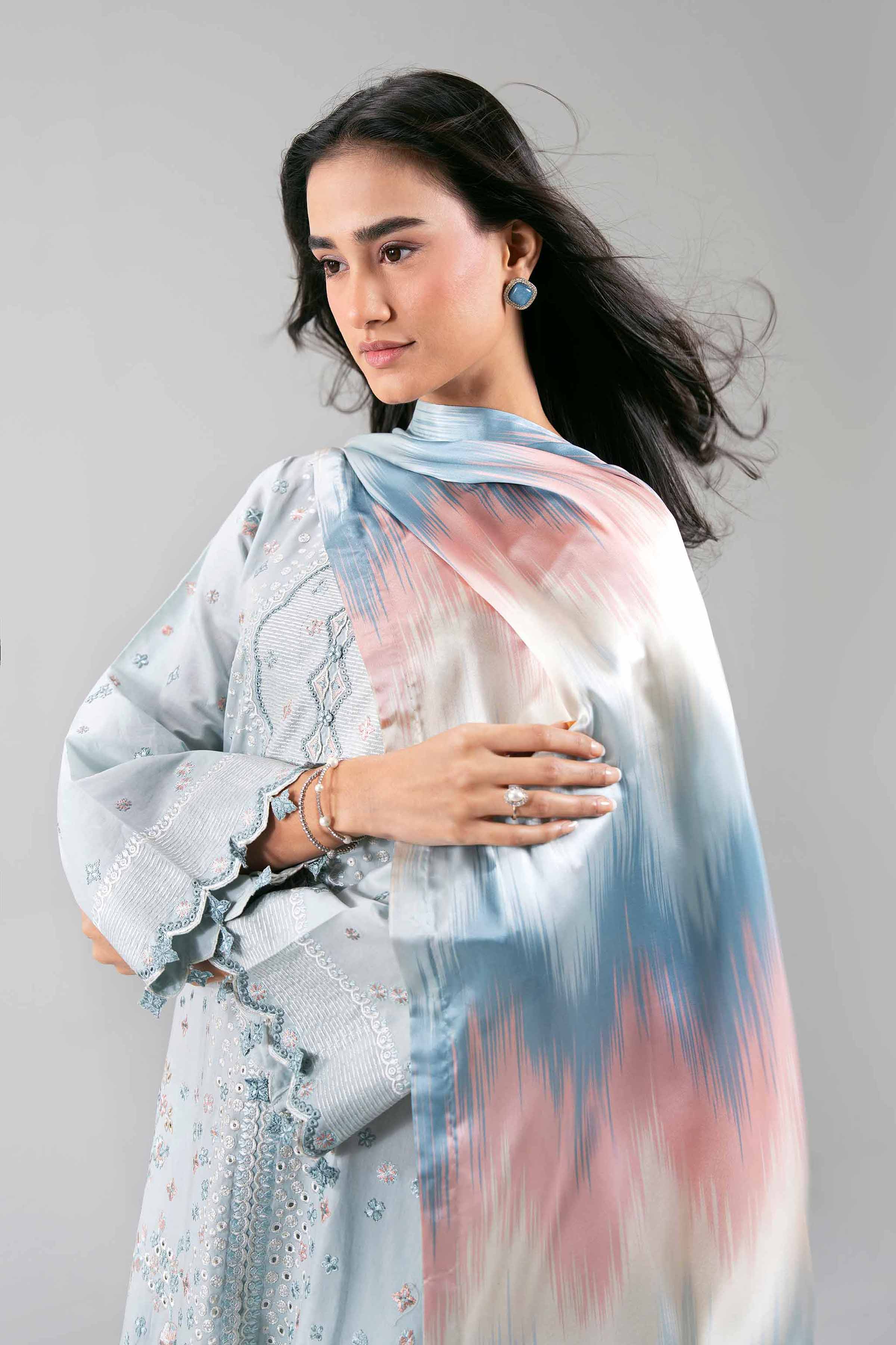 3 Piece - Digital Printed Embroidered Suit - 42601309