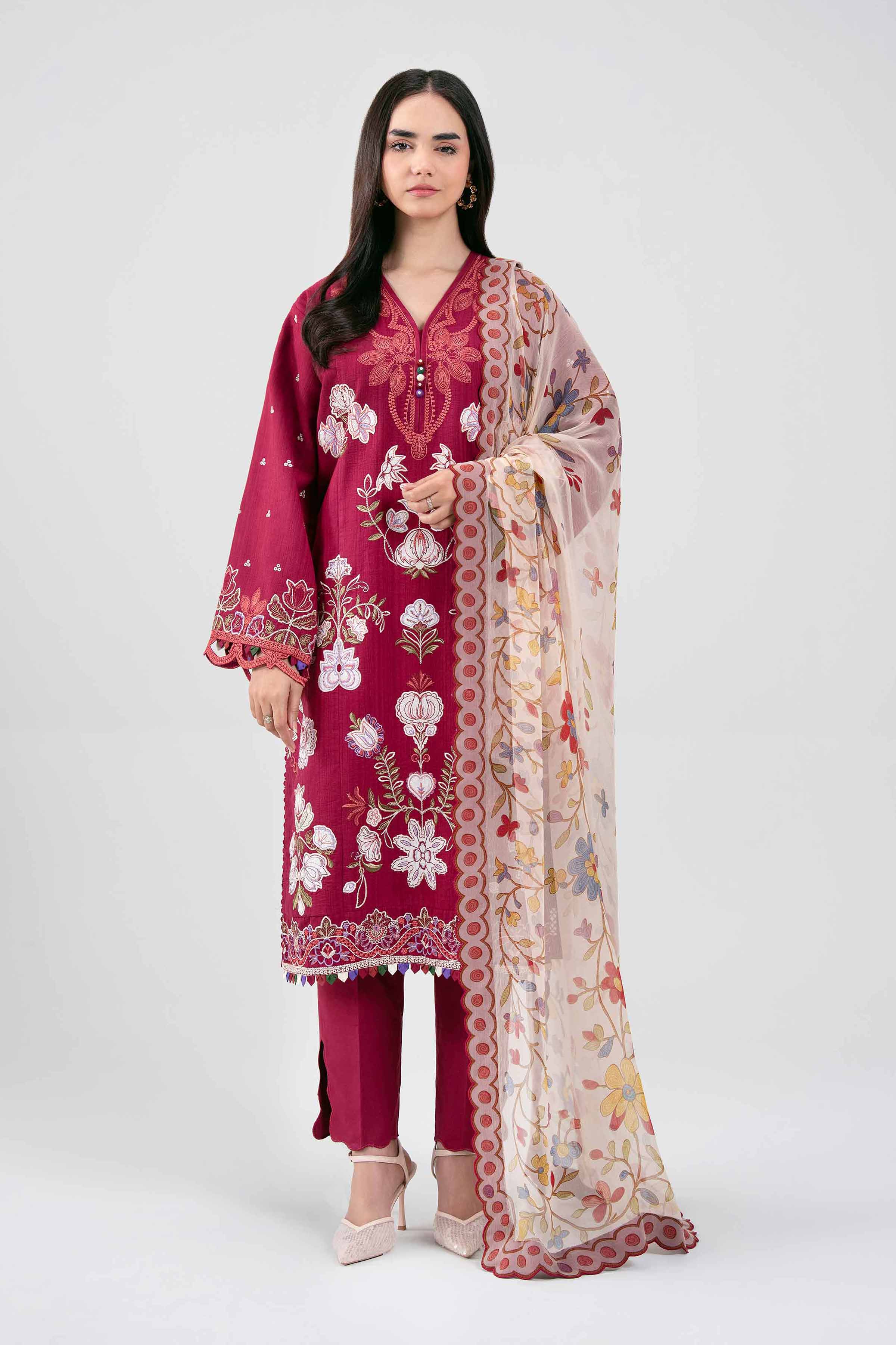 3 Piece - Digital Printed Embroidered Suit - 42601313 for Women - Unstitched Collection | Nishat | Shop Online