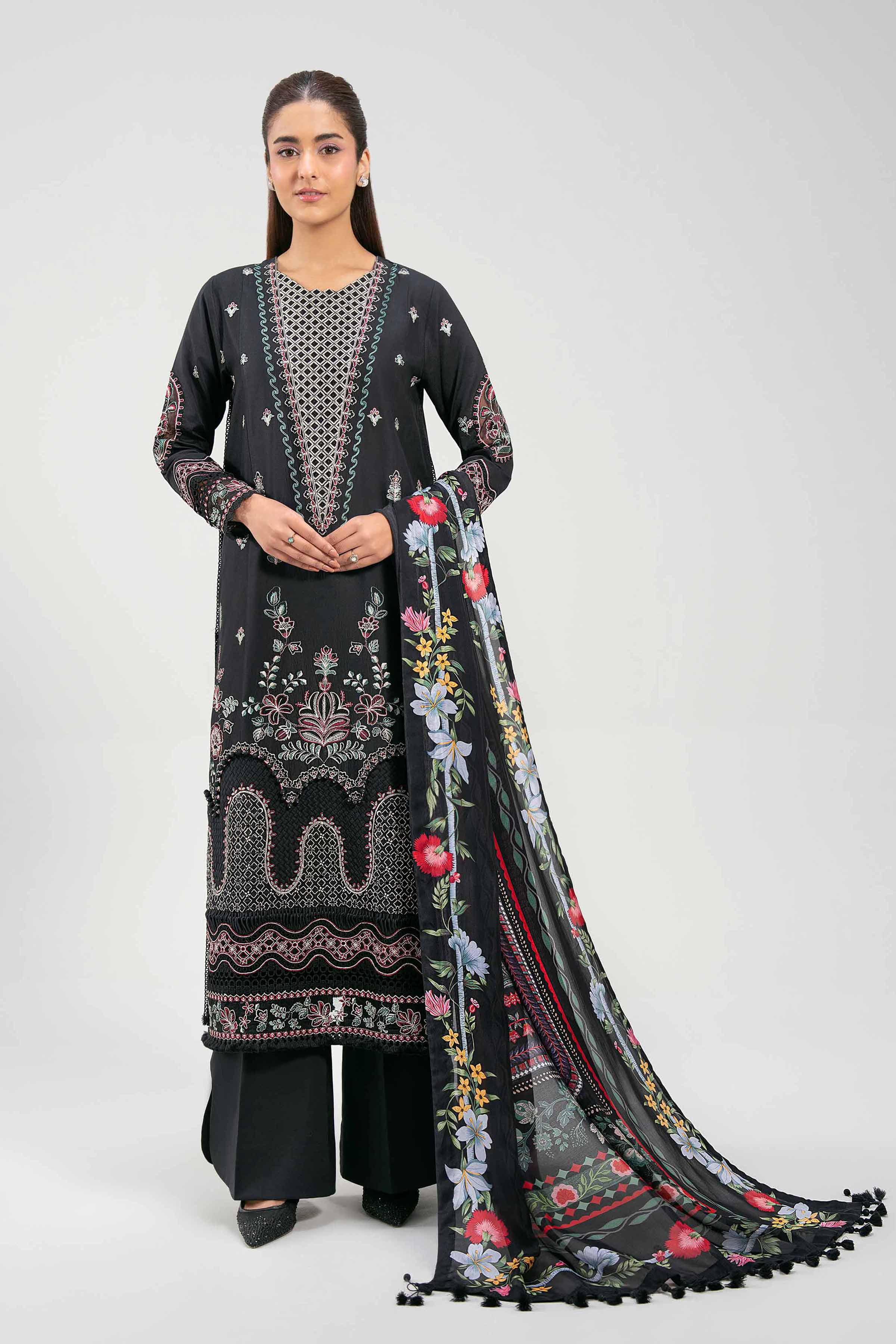 3 Piece - Digital Printed Embroidered Suit - 42601319 for Women - Unstitched Collection | Nishat | Shop Online