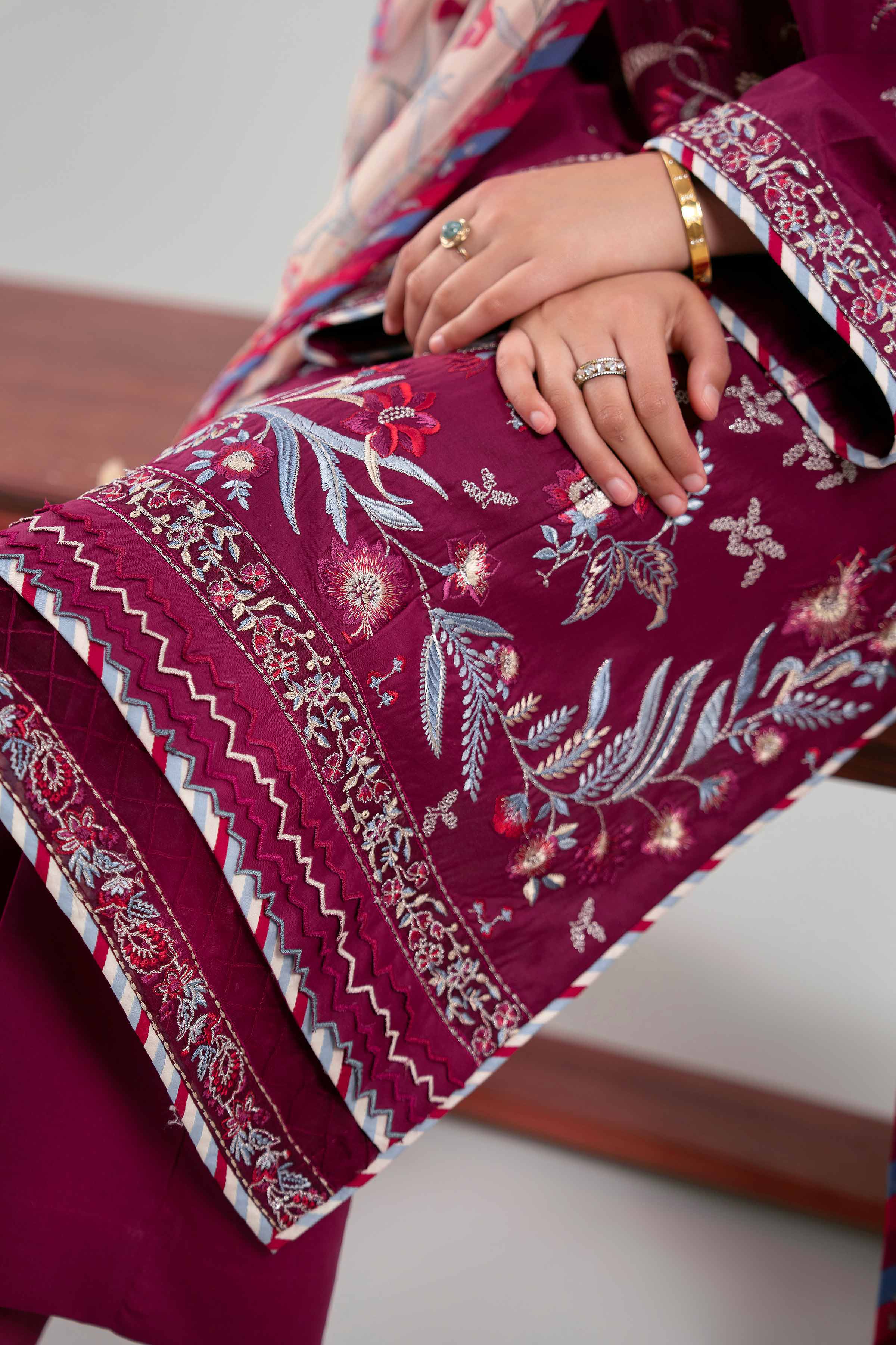 3 Piece - Digital Printed Embroidered Suit - 42601335