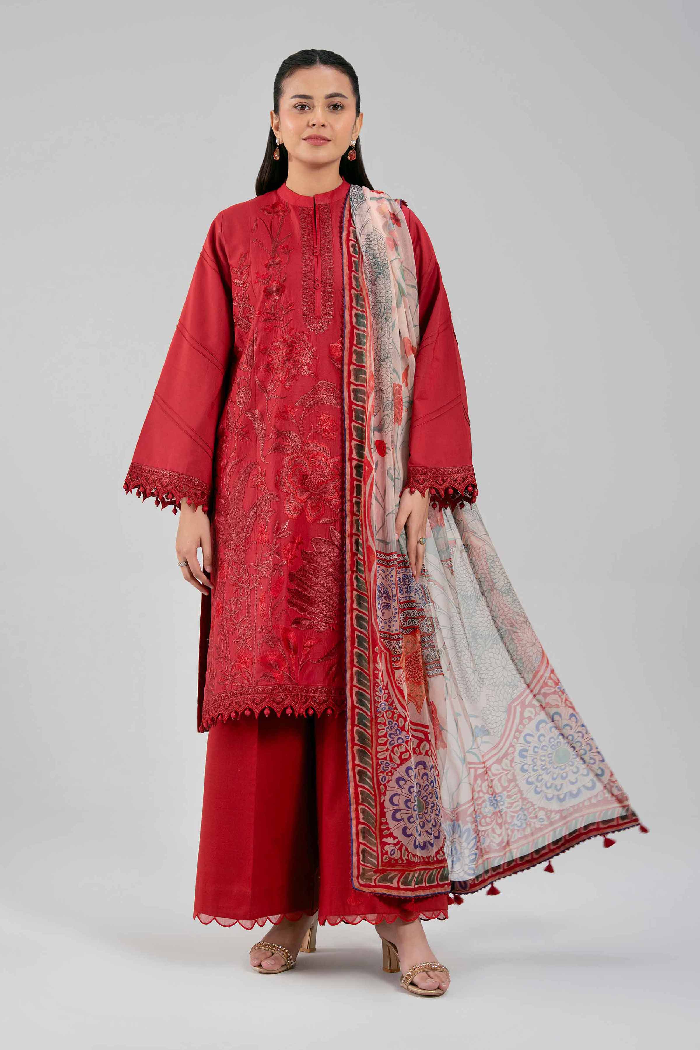 3 Piece - Digital Printed Embroidered Suit - 42601342 for Women - Unstitched Collection | Nishat | Shop Online