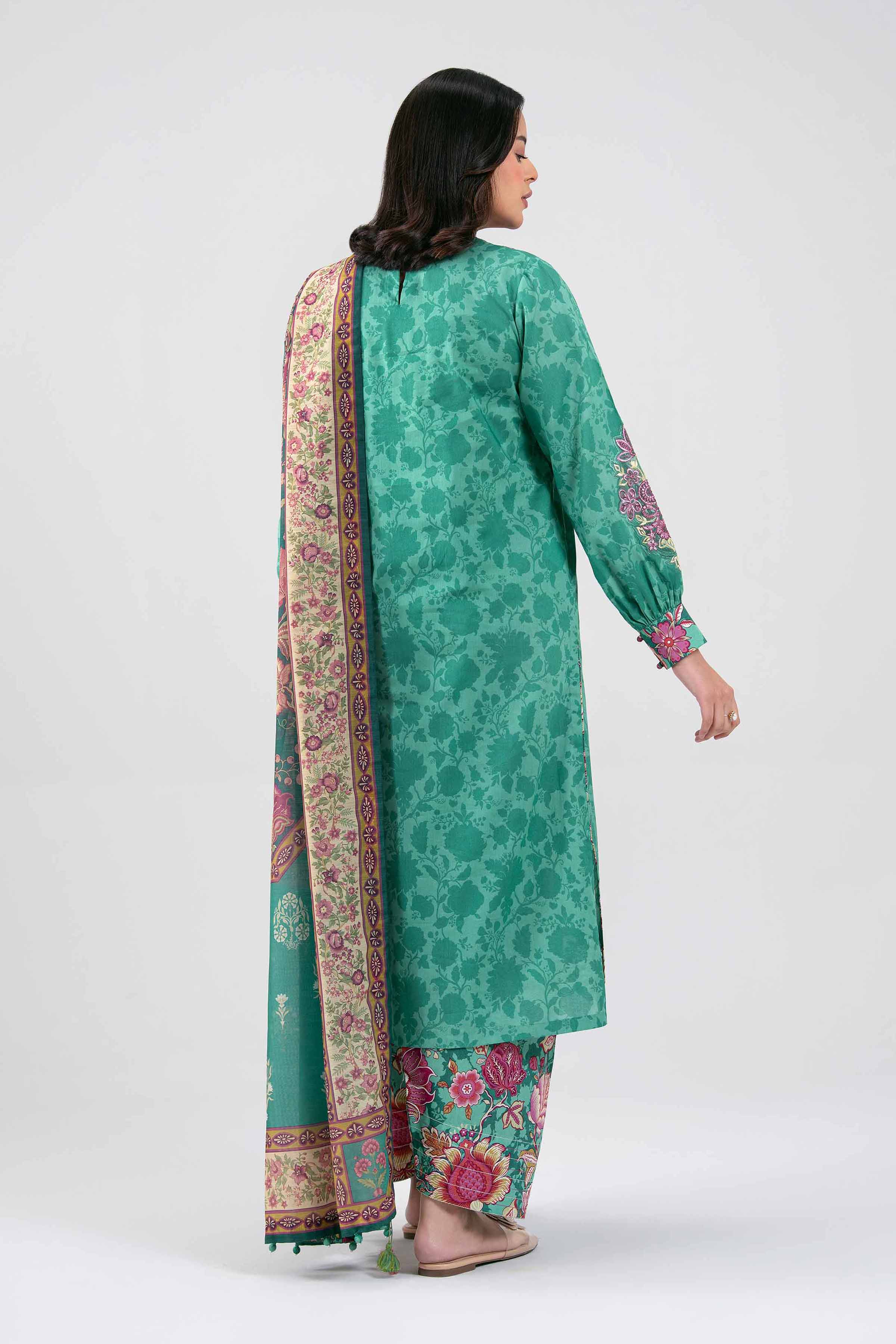 3 Piece - Digital Printed Embroidered Suit - 42601355