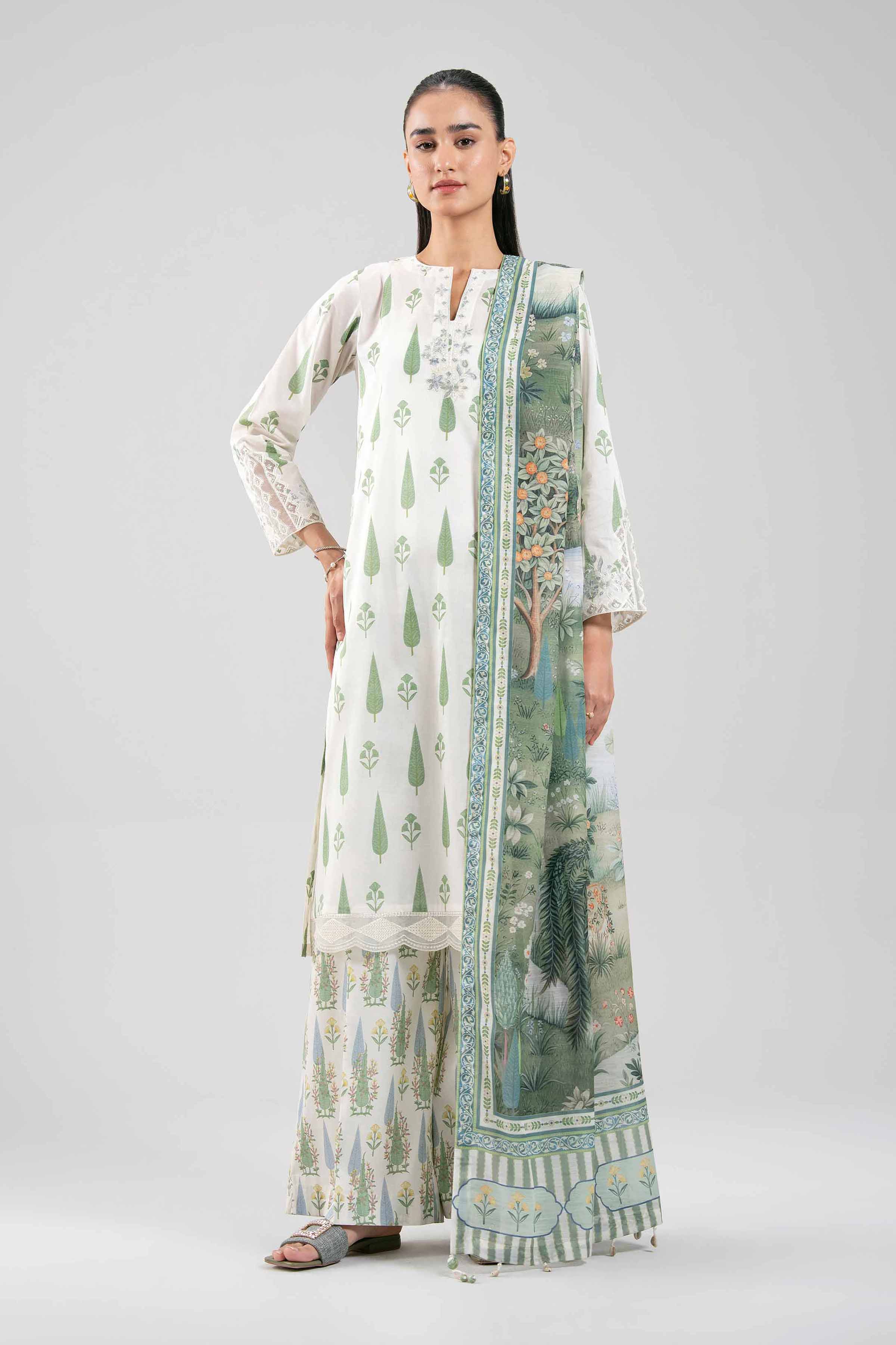 3 Piece - Digital Printed Embroidered Suit - 42601357 for Women - Unstitched Collection | Nishat | Shop Online