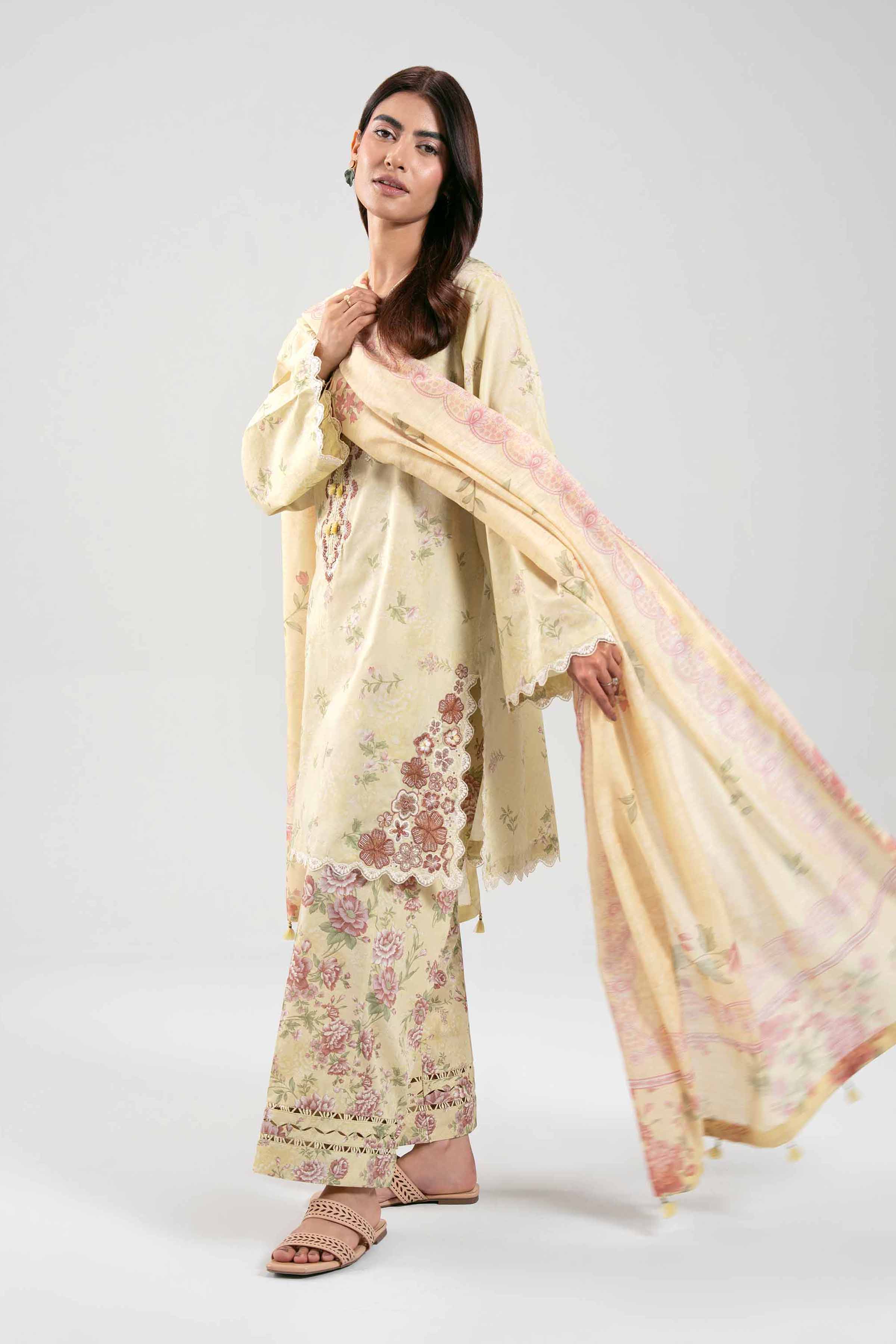 3 Piece - Digital Printed Embroidered Suit - 42601360 for Women - Unstitched Collection | Nishat | Shop Online