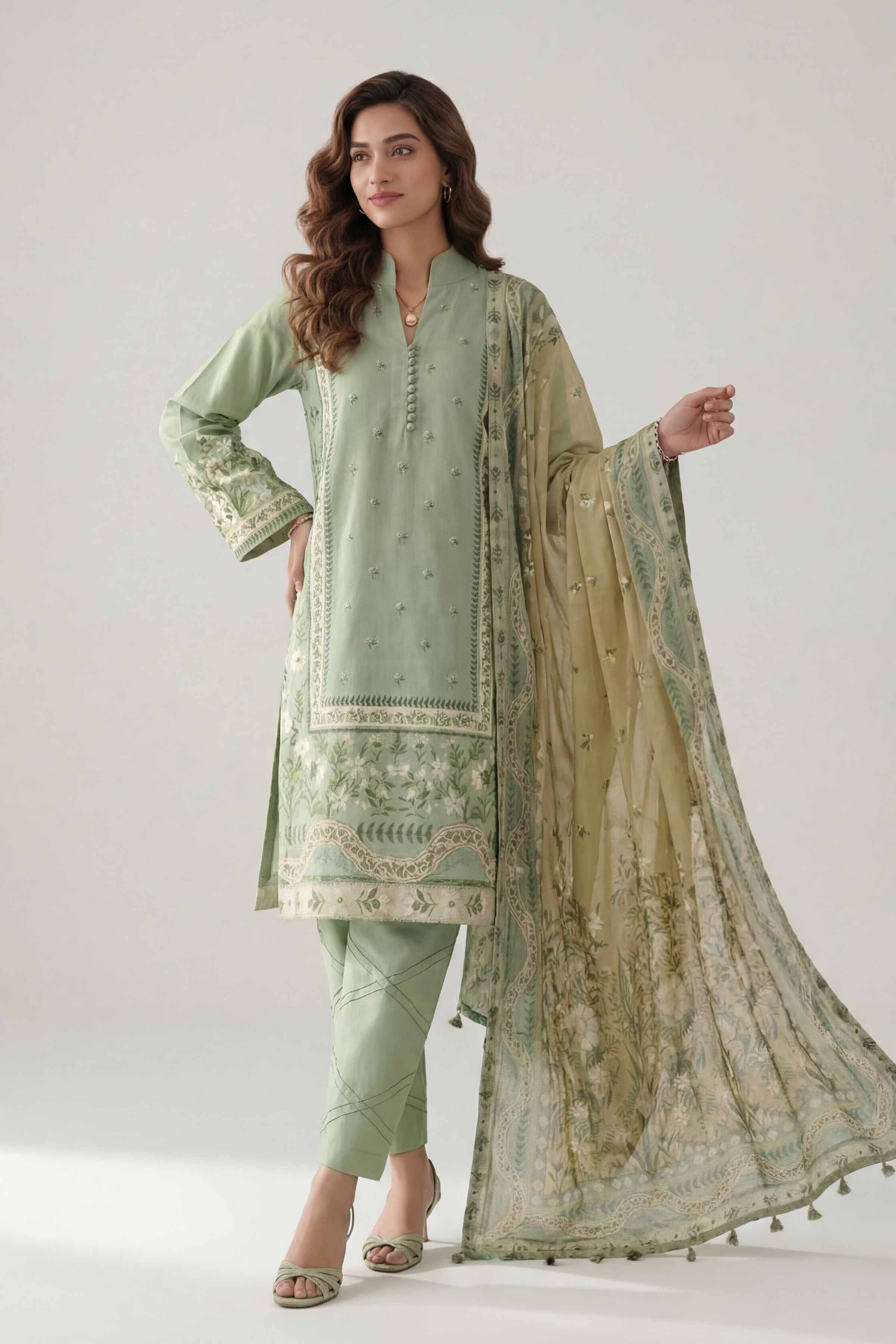 3 Piece - Digital Printed Suit - 42601468 for Women - Unstitched Collection | Nishat | Shop Online