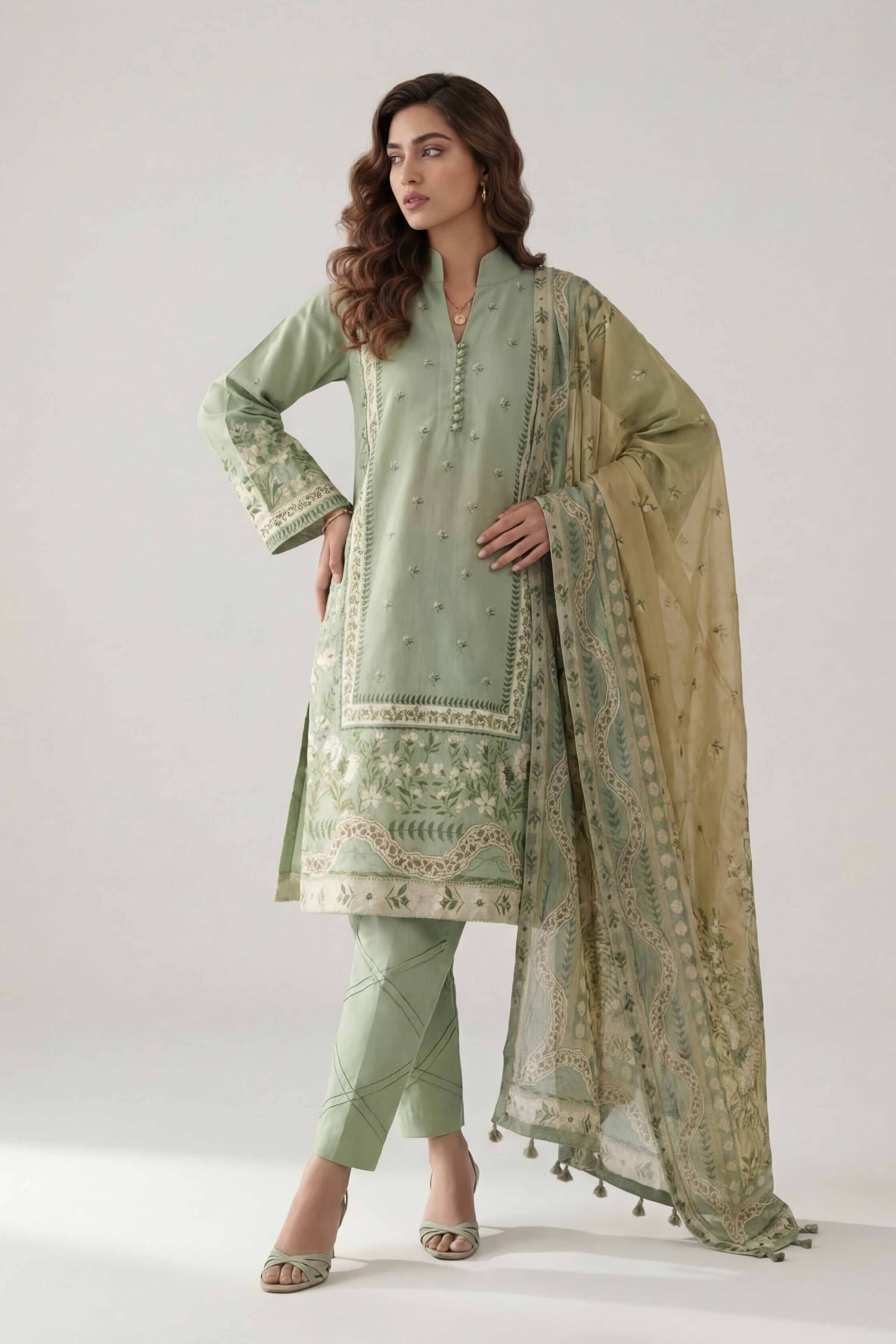 3 Piece - Digital Printed Suit - 42601468 for Women - Unstitched Collection | Nishat | Shop Online