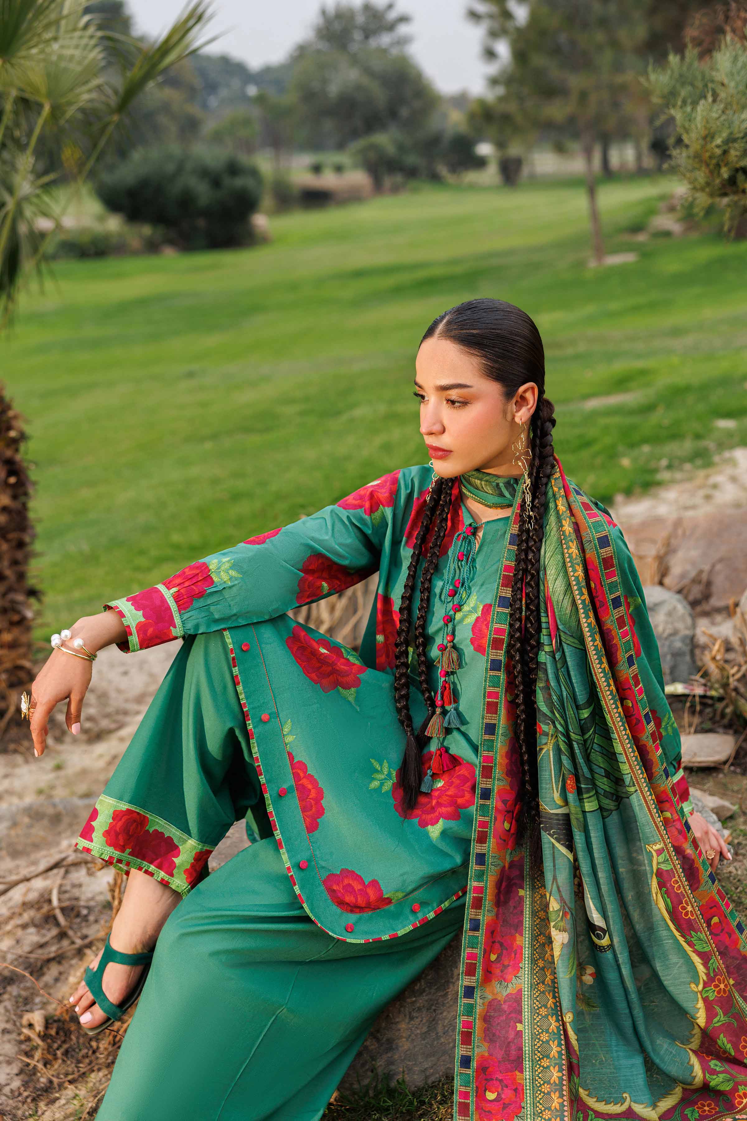 3 Piece - Digital Printed Suit - 42601484 for Women - Unstitched Collection | Nishat | Shop Online