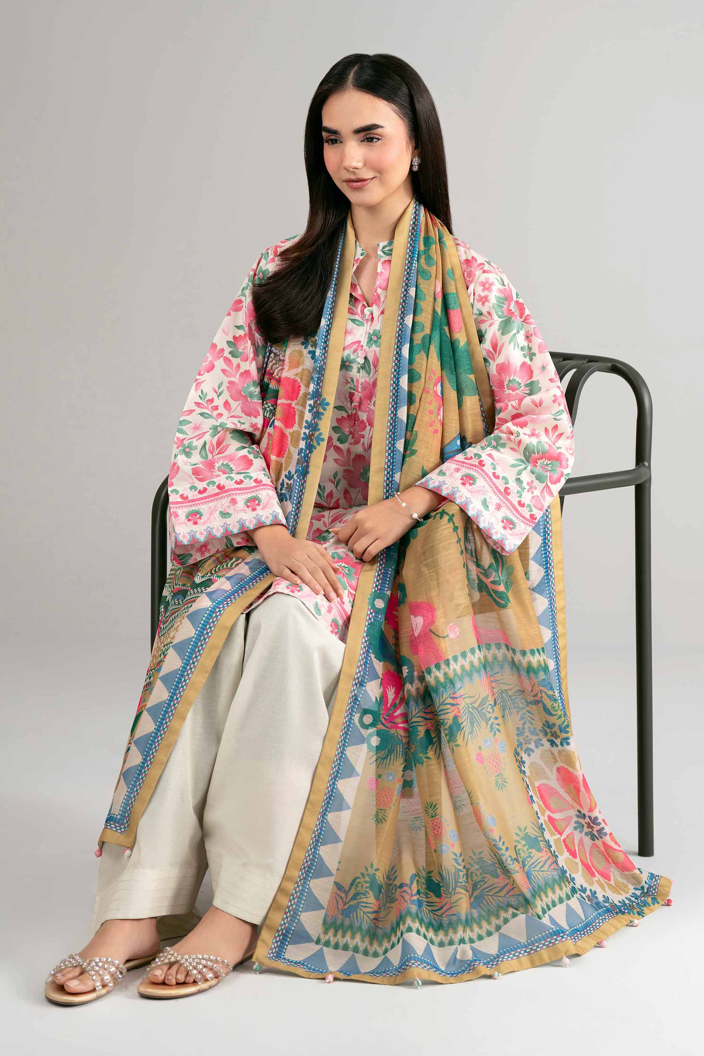 3 Piece - Digital Printed Suit - 42601489 for Women - Unstitched Collection | Nishat | Shop Online