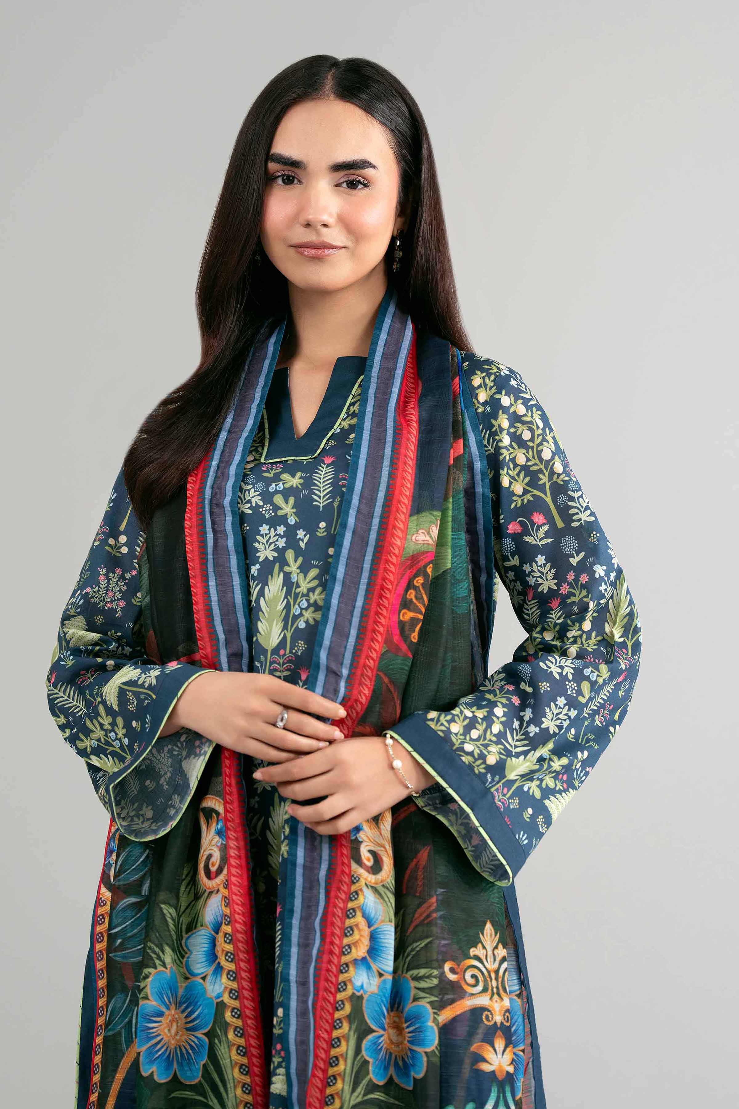 3 Piece - Digital Printed Suit - 42601495 for Women - Unstitched Collection | Nishat | Shop Online