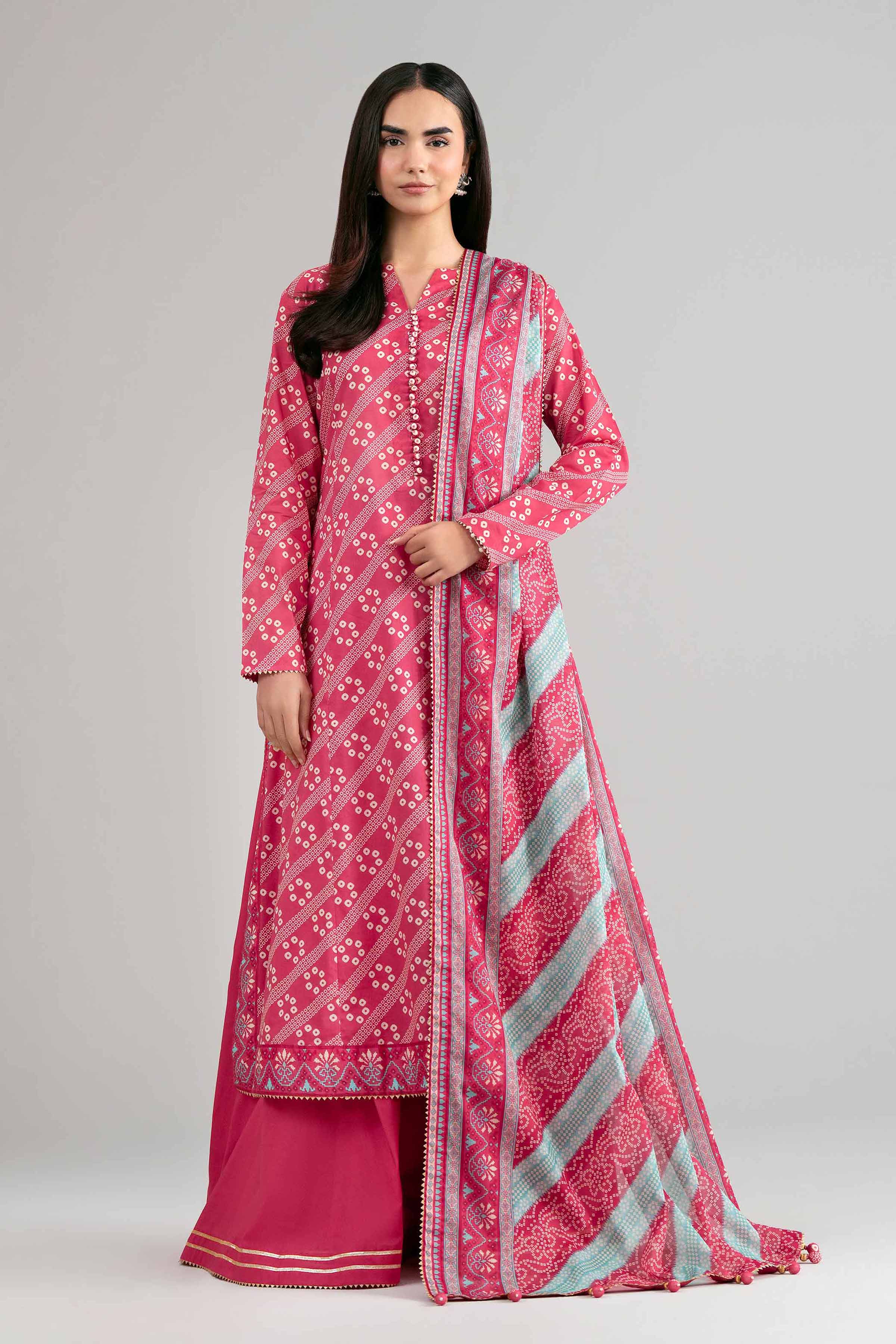 3 Piece - Printed Suit - 42601512 for Women - Unstitched Collection | Nishat | Shop Online