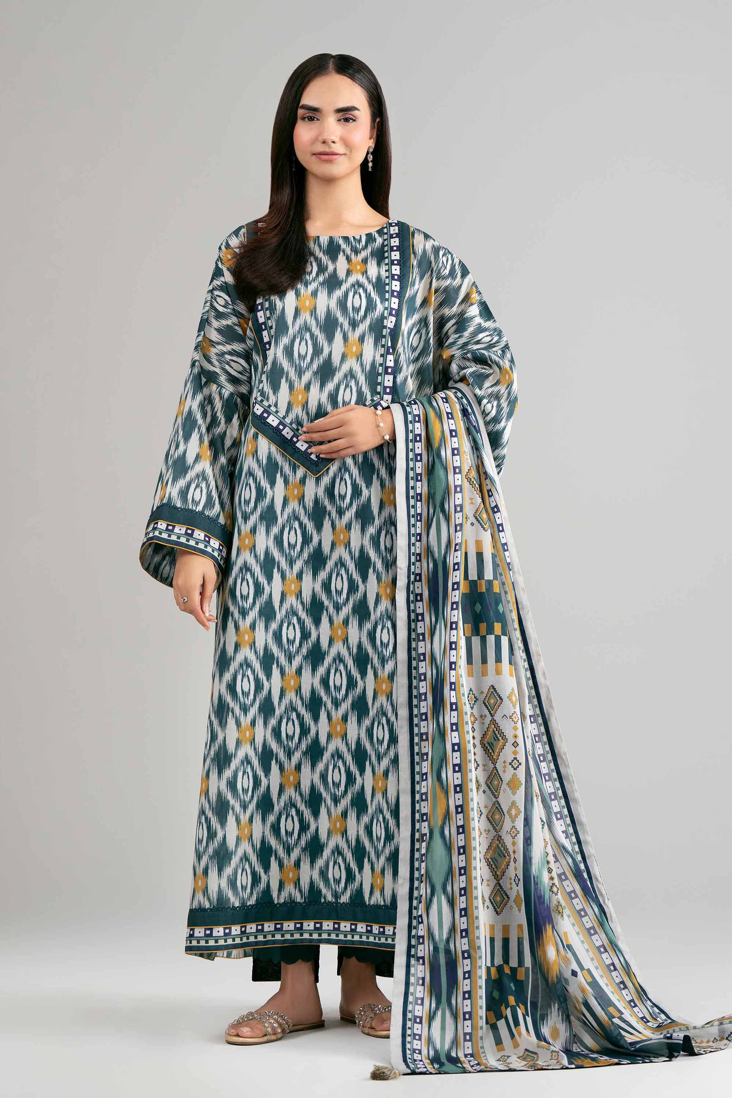 3 Piece - Printed Suit - 42601518 for Women - Unstitched Collection | Nishat | Shop Online